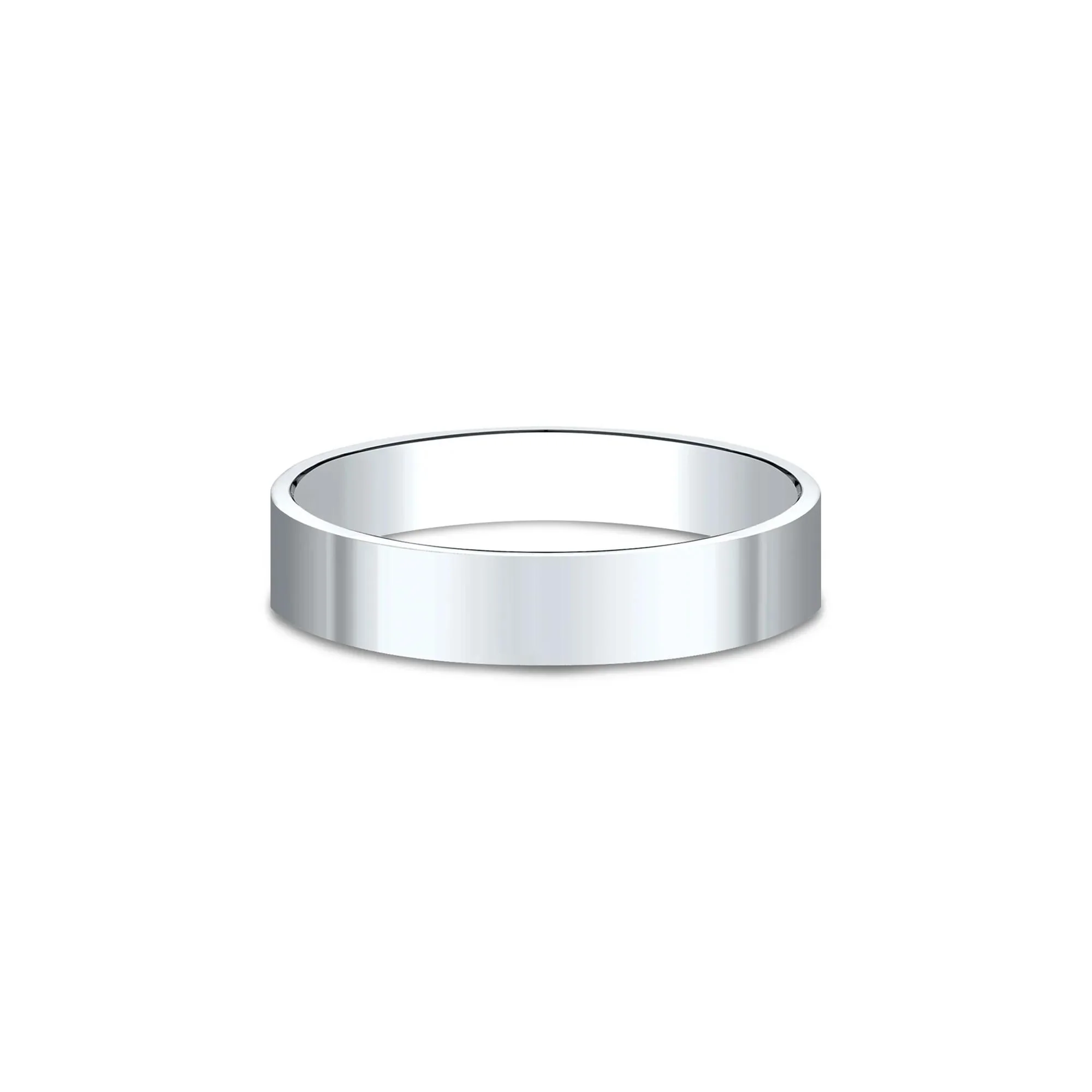 Flat Plain Wedding Band Ring 14K White Gold Size 6 3mm - Image 2
