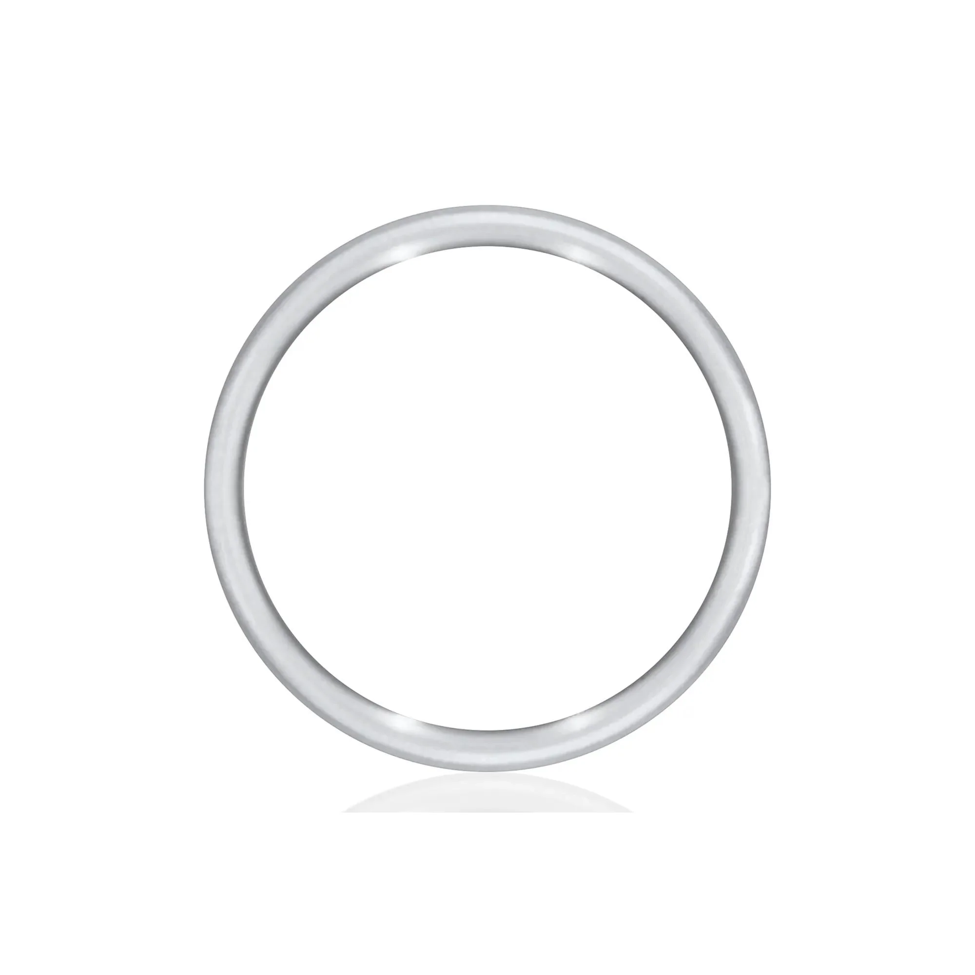 Flat Plain Wedding Band Ring 14K White Gold Size 6.5 3mm