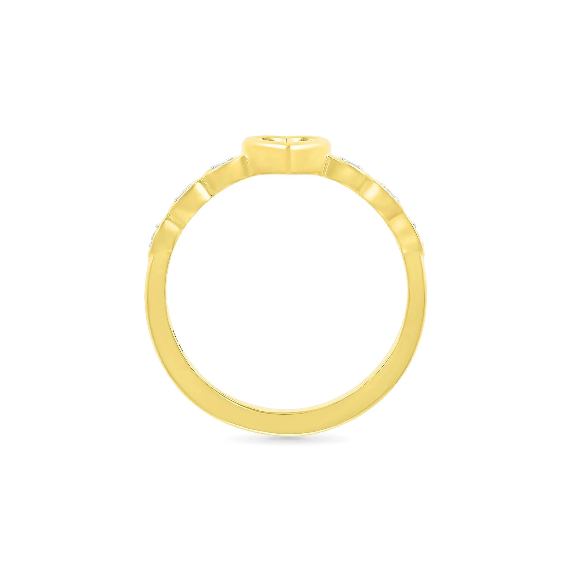 Diamond Accent Heart Ring 10K Yellow Gold Size 7 - Image 2