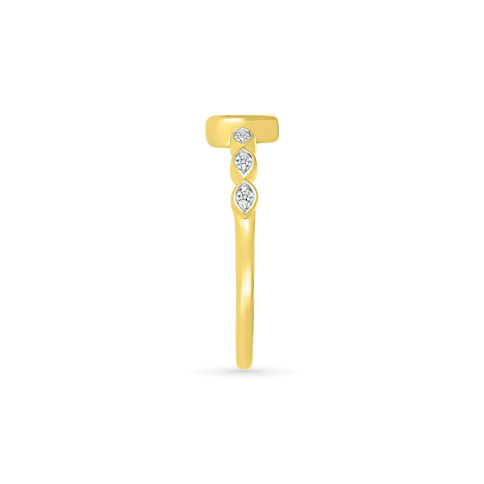 Diamond Accent Heart Ring 10K Yellow Gold Size 7 - Image 3