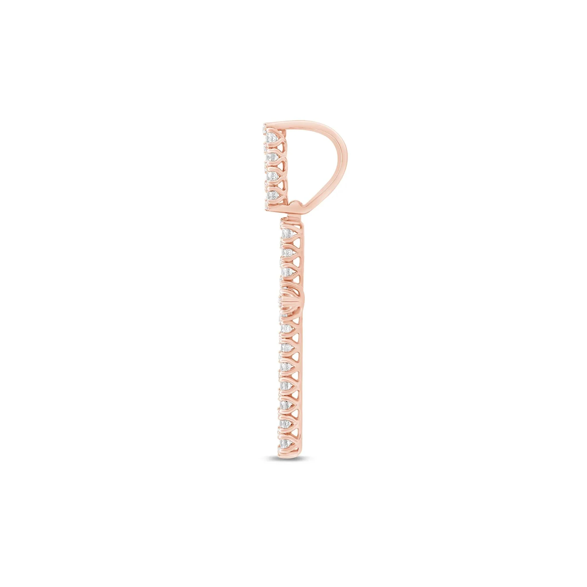 Lab Grown Diamond Cross Charm 10K Rose Gold (3 5/8) Size 52.00mm - Image 2