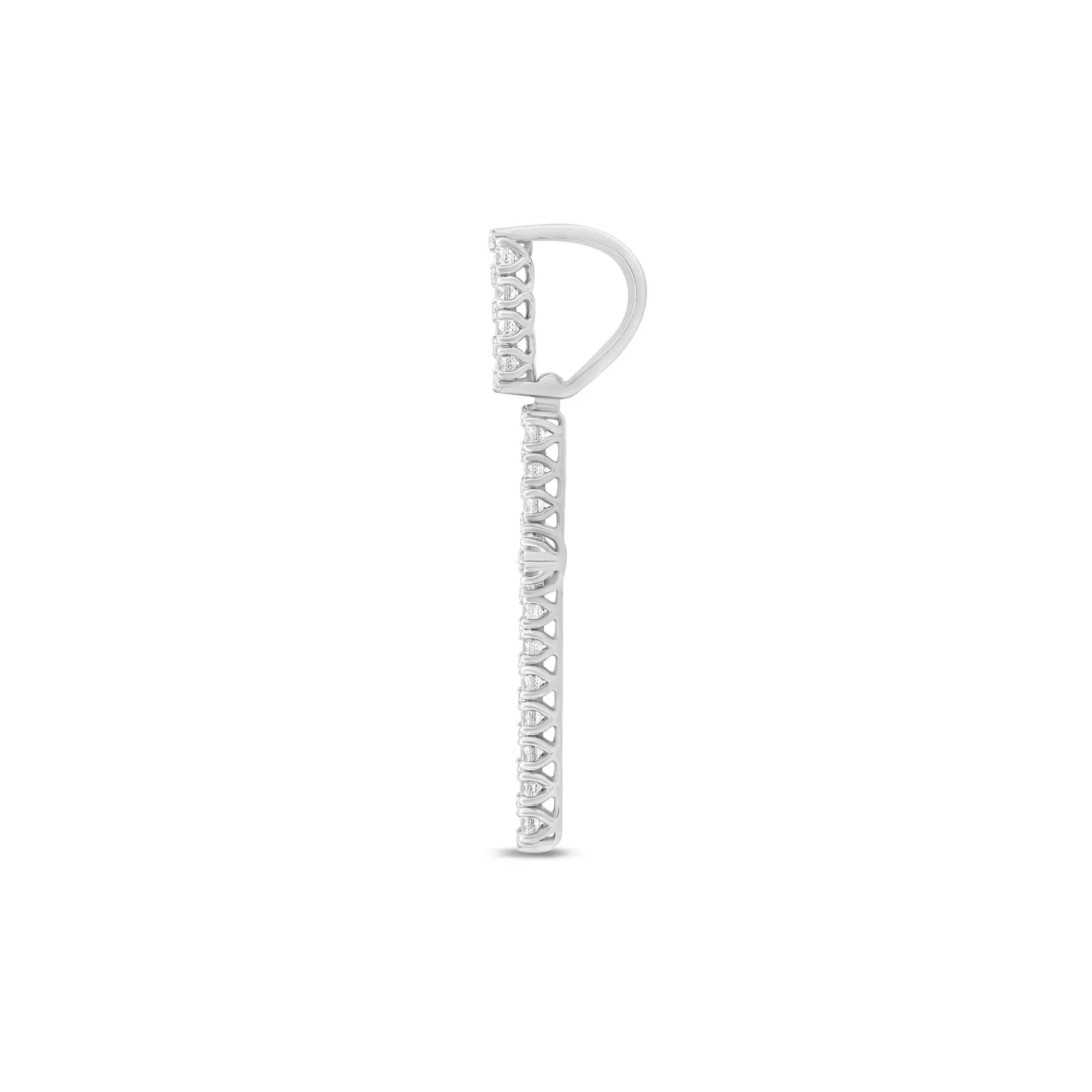 Lab Grown Diamond Cross Charm 10K White Gold (3 5/8) Size 52.00mm - Image 2
