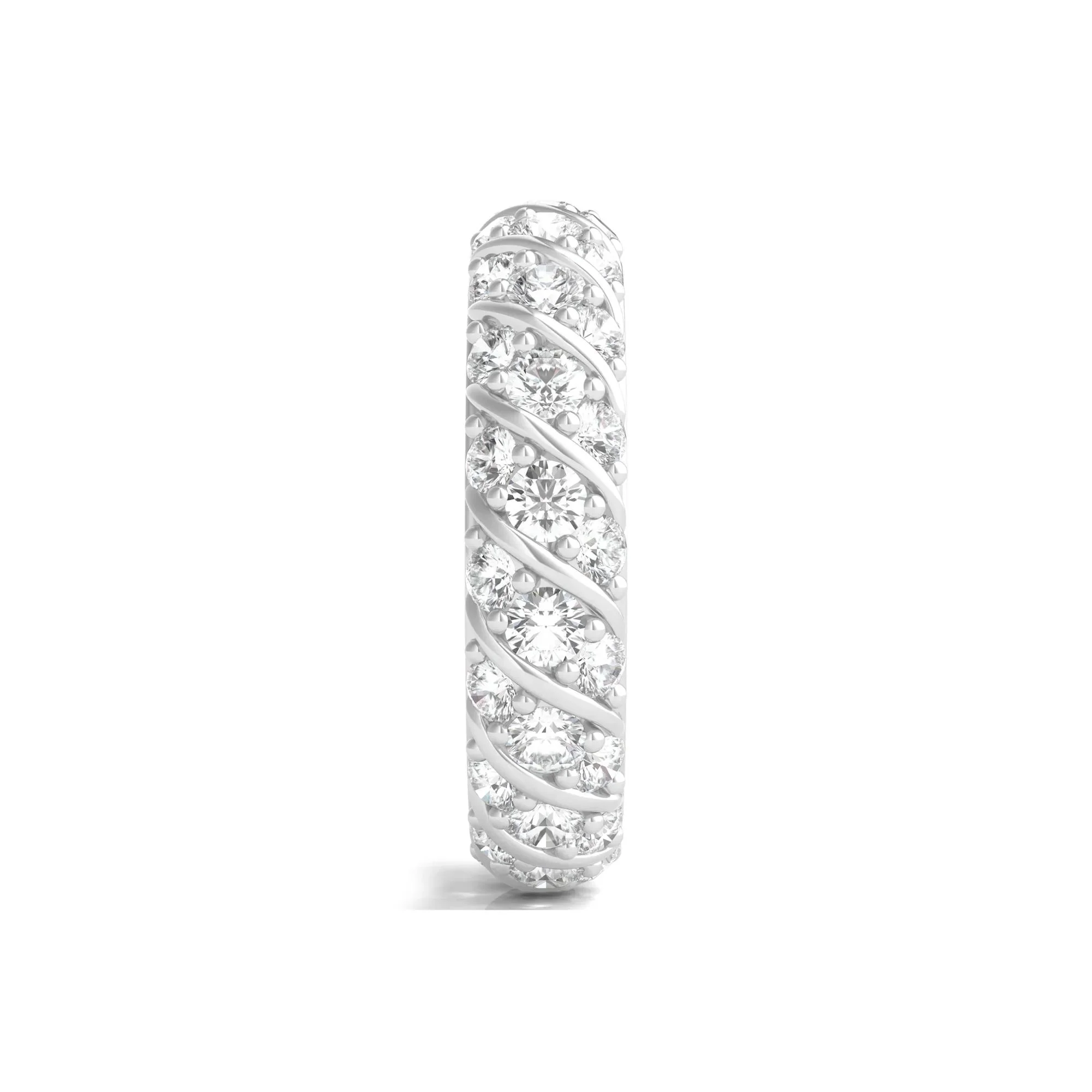 2 1/2 CT. Tw. Round-Cut Rolling Pave Lab Grown Diamond Eternity Band Ring 14K White Gold Size 4.5 - Image 3