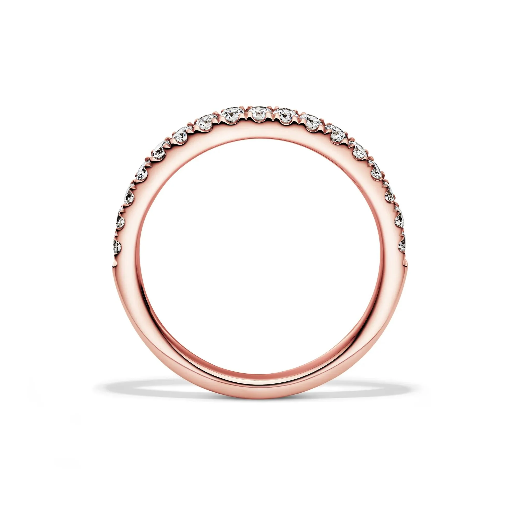 1/3 CT. Tw. Lab Grown Diamond Band Ring 14K Rose Gold Round Brilliant Cut Size 6.5 1mm - Image 2