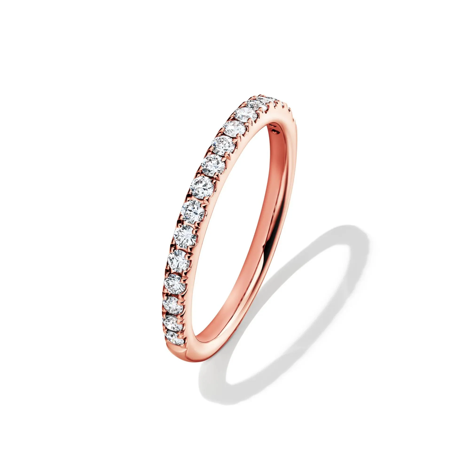 1/3 CT. Tw. Lab Grown Diamond Band Ring 14K Rose Gold Round Brilliant Cut Size 8 1mm - Image 4