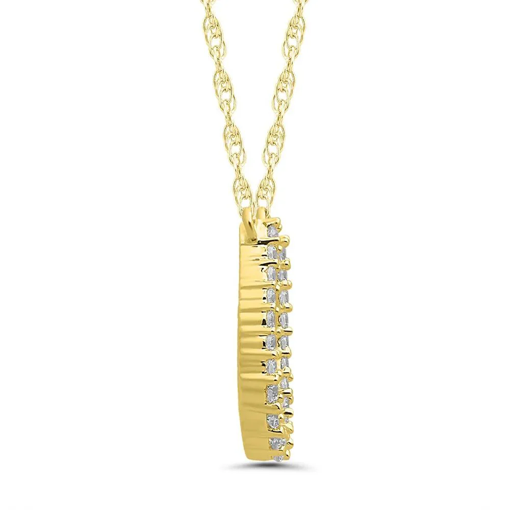 1/10 CT. Tw. Diamond Horseshoe Necklace 10K Yellow Gold Size 16" - Image 2