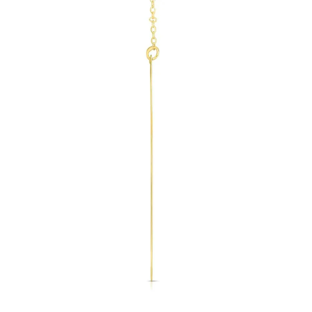 "e" Initial Necklace 14K Yellow Gold Size 18" - Image 2