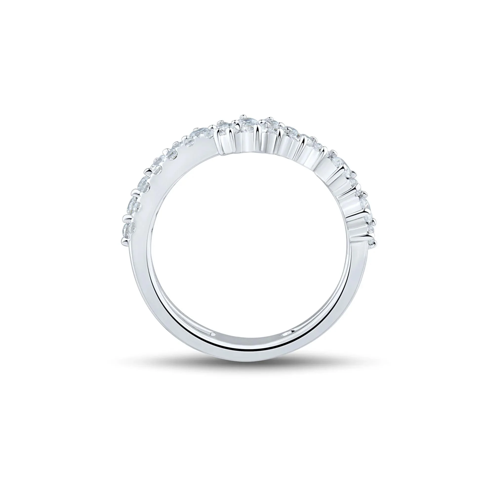 1 CT. Tw. Lab Grown Diamond Ring 14K White Gold Round Brilliant Cut Size 8 1mm - Image 2