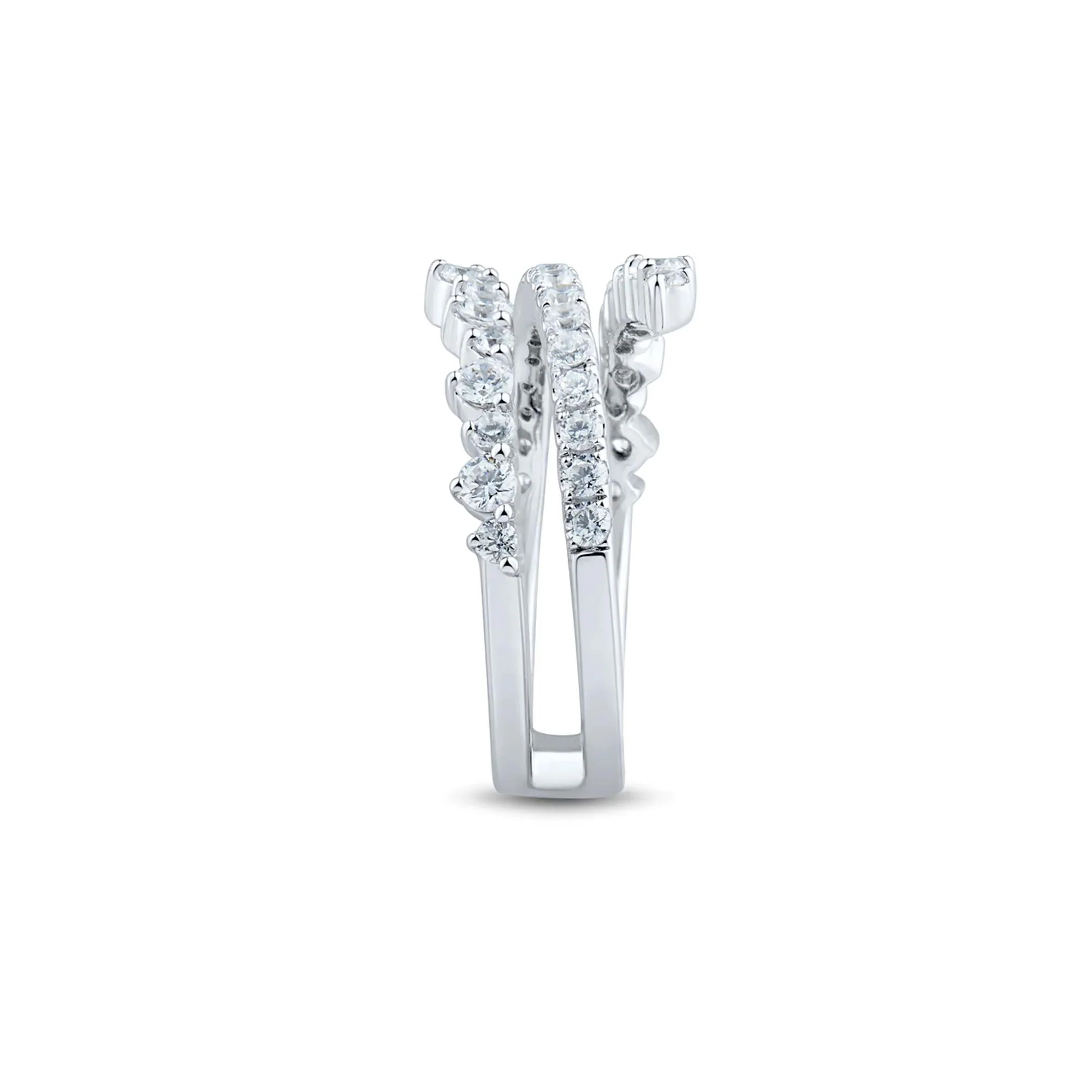 1 CT. Tw. Lab Grown Diamond Ring 14K White Gold Round Brilliant Cut Size 8.5 1mm - Image 3