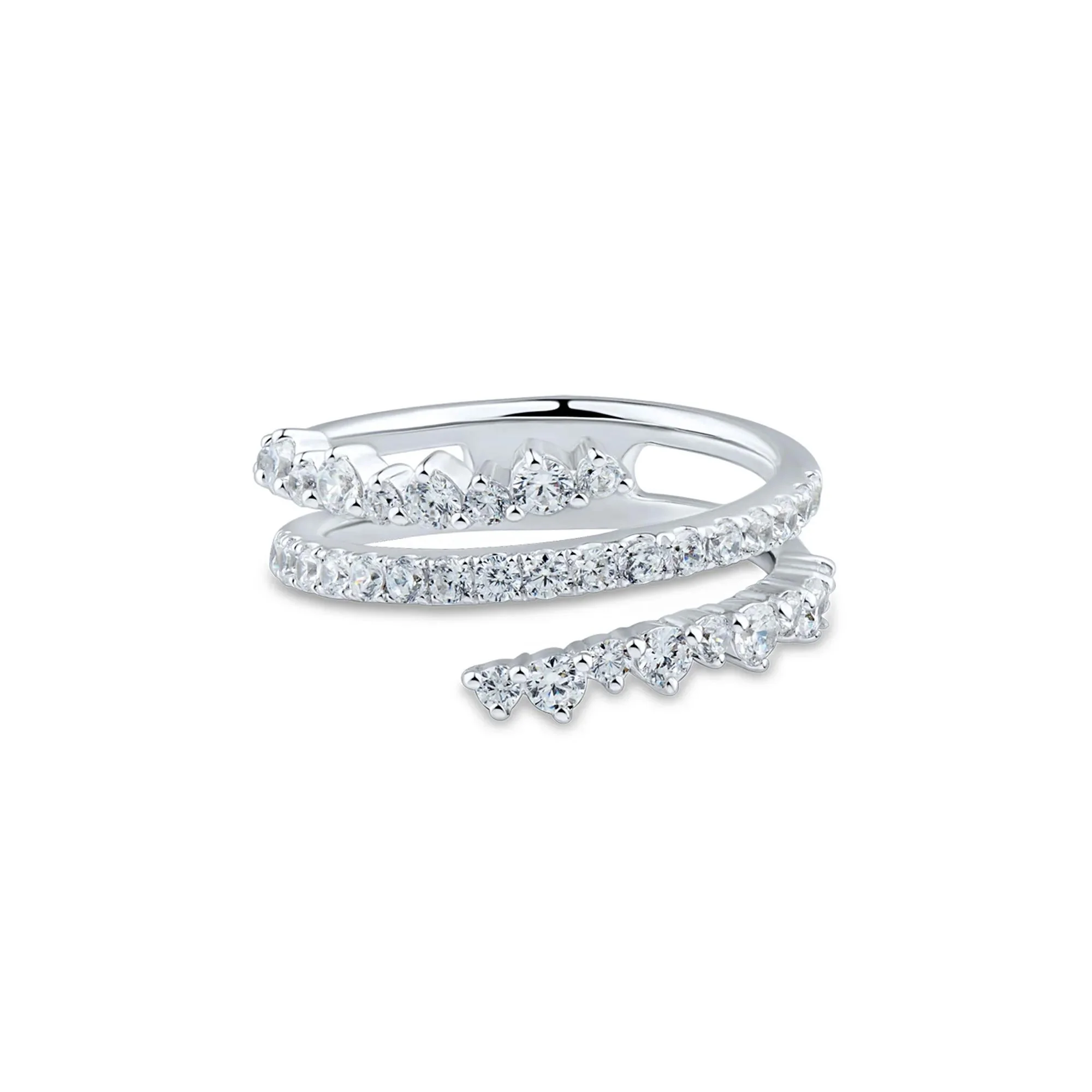 1 CT. Tw. Lab Grown Diamond Ring 14K White Gold Round Brilliant Cut Size 9 1mm