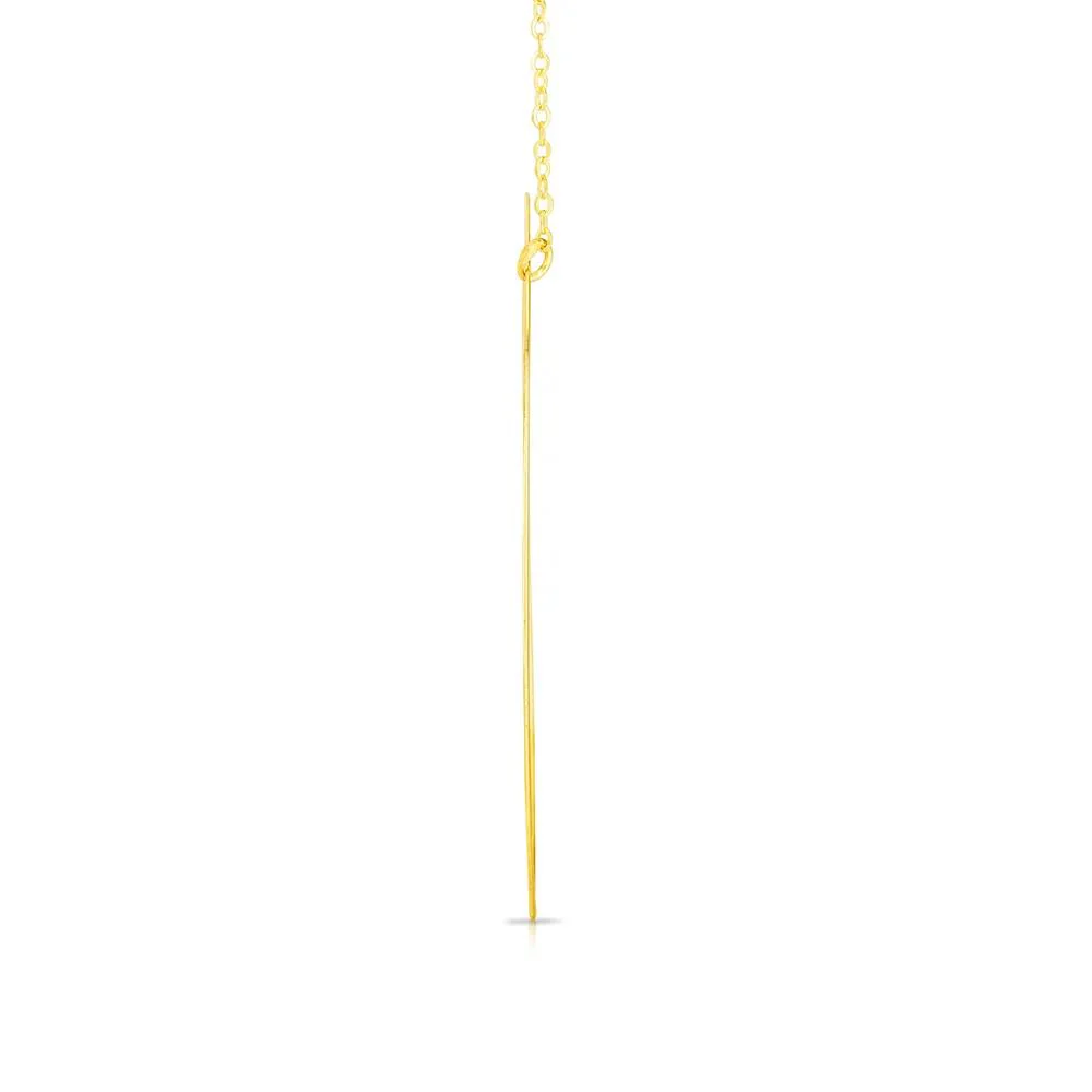 "o" Initial Necklace 14K Yellow Gold Size 18" - Image 2