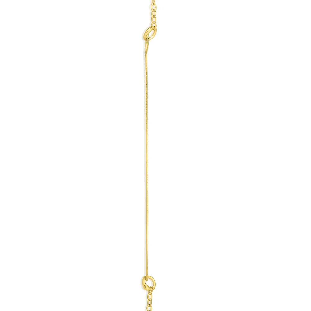 "t" Initial Necklace 14K Yellow Gold Size 18" - Image 2