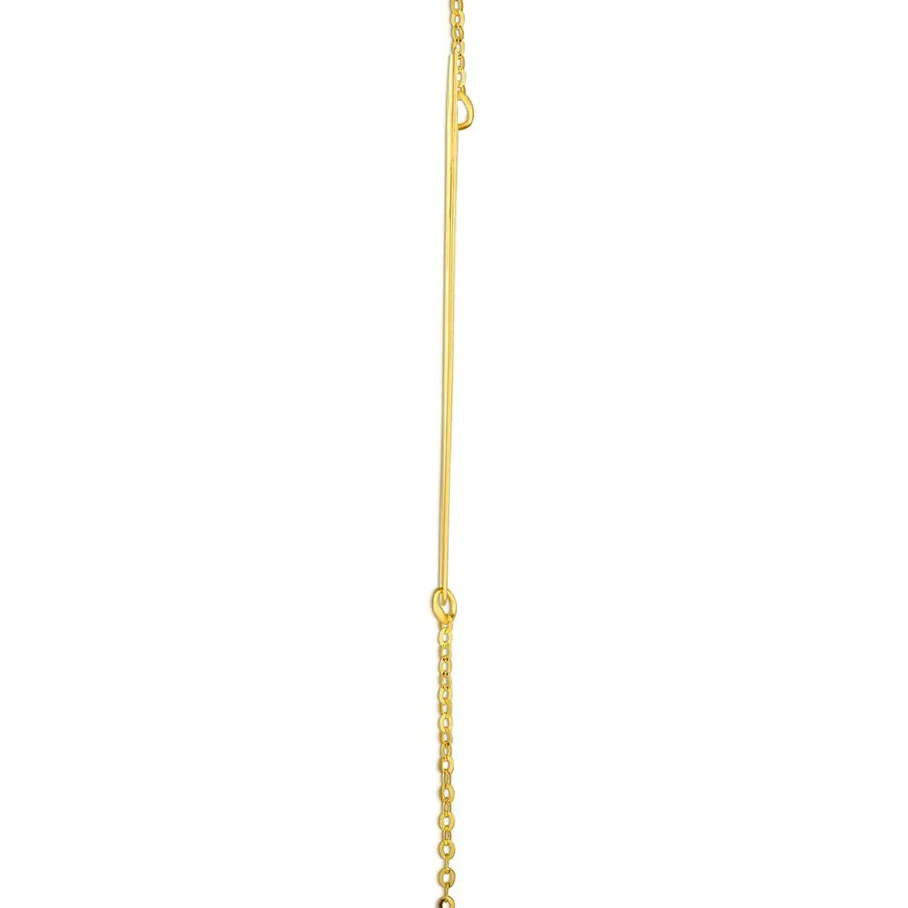 "w" Initial Necklace 14K Yellow Gold Size 18" - Image 2