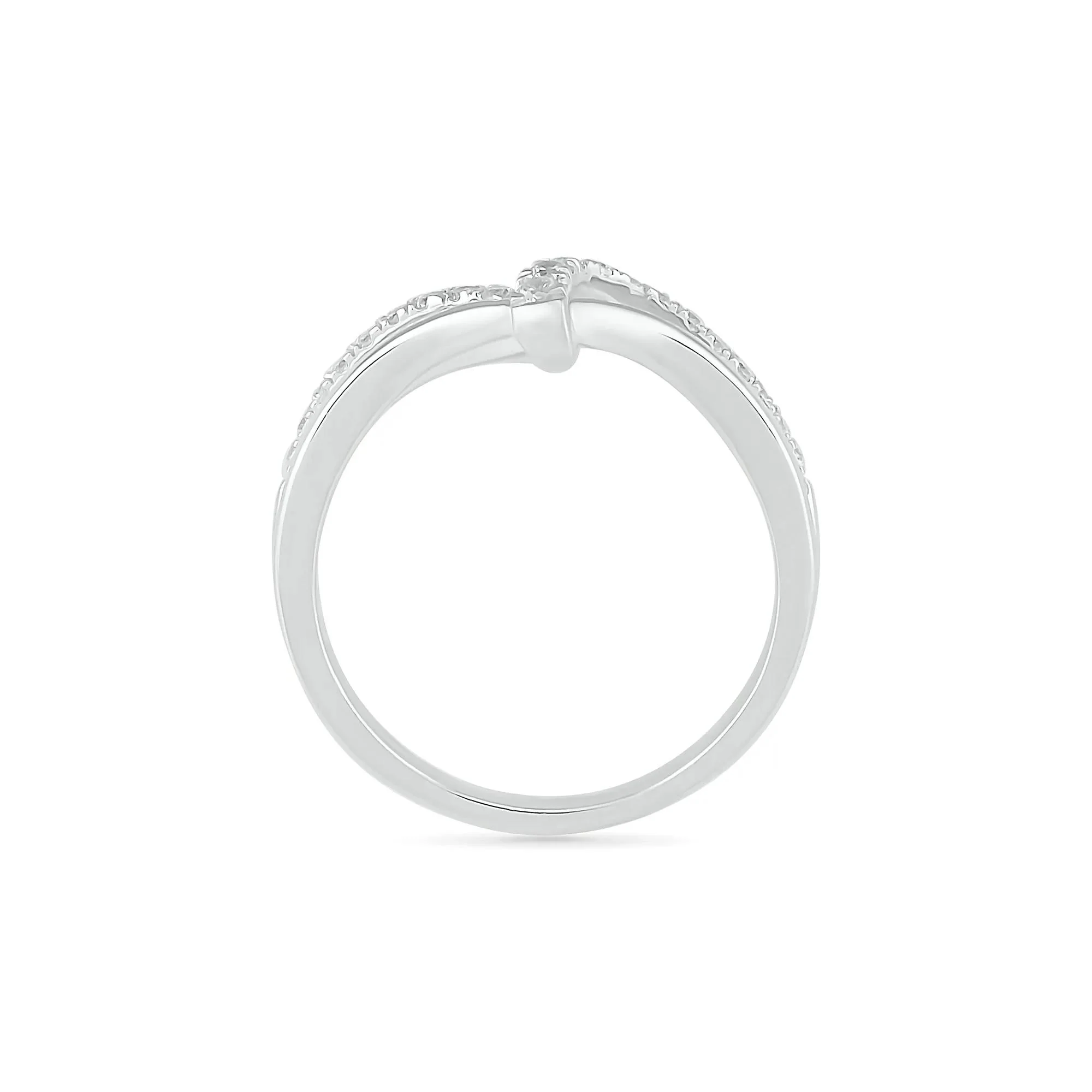 1/7 CT. Tw. Diamond Ring .925 Sterling Silver Round Brilliant Cut White Size 9 - Image 2