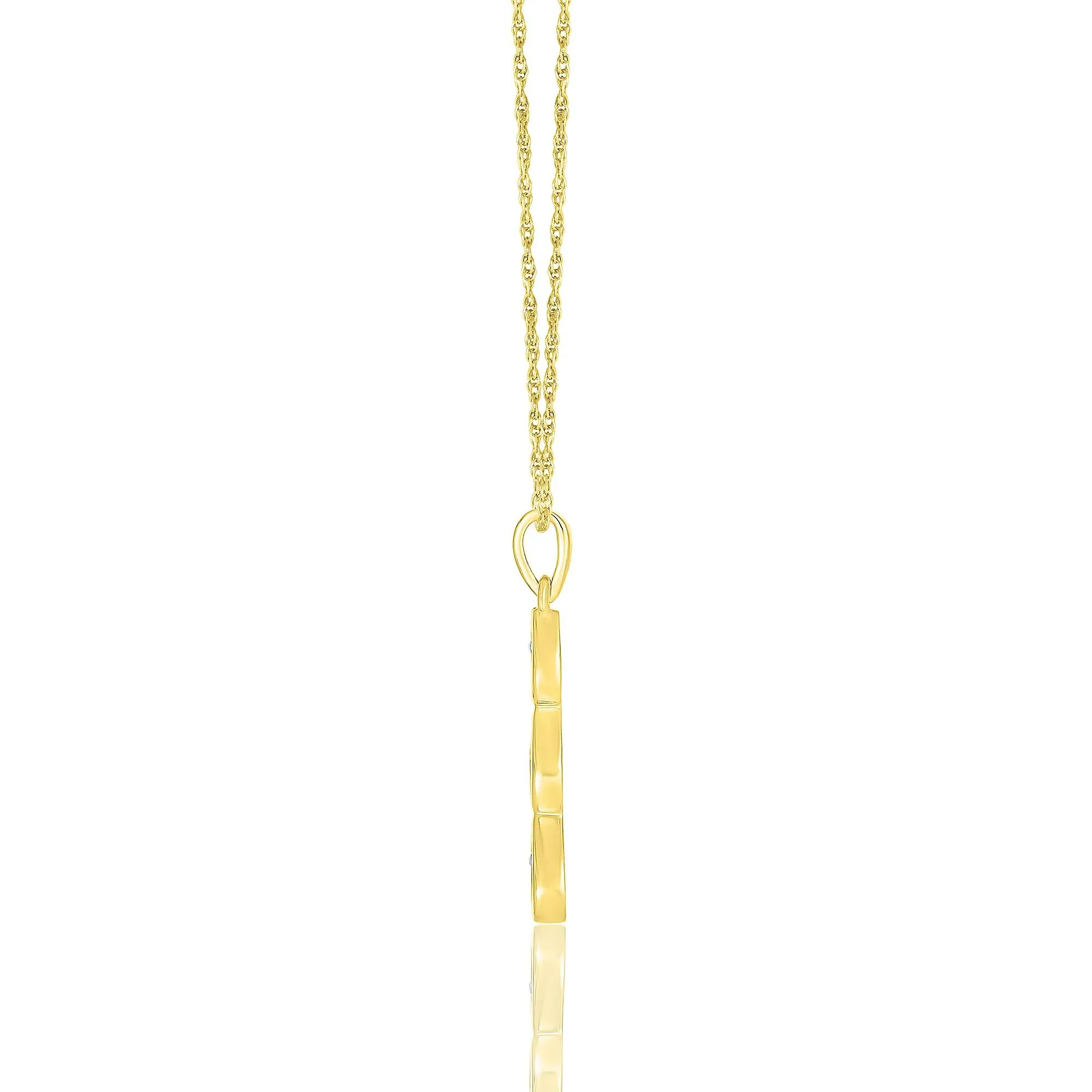 1/7 CT. Tw. Diamond Drop Pendant Necklace 10K Yellow Gold Size 18" - Image 2