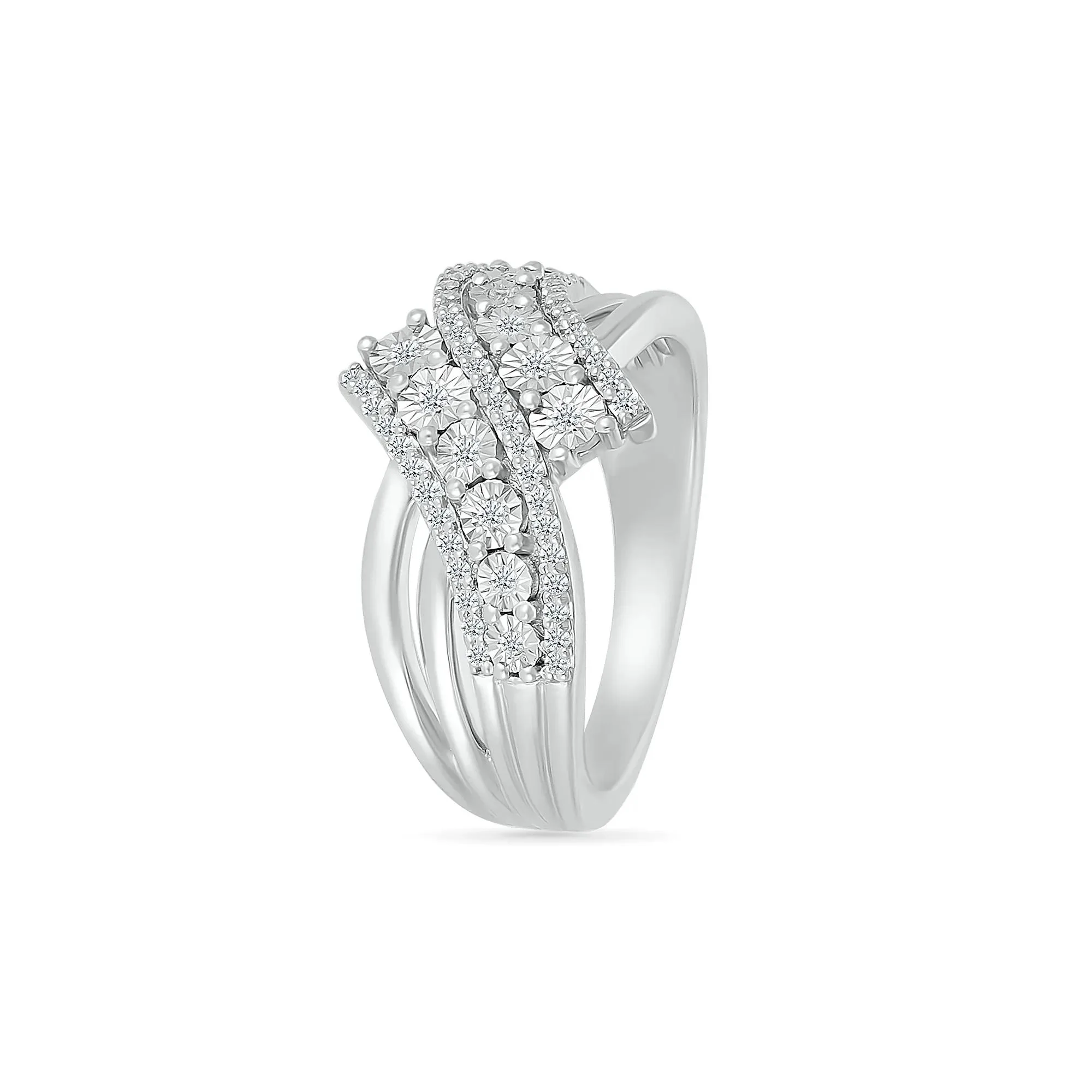1/4 CT. Tw. Diamond Ring .925 Sterling Silver White Size 6 - Image 5