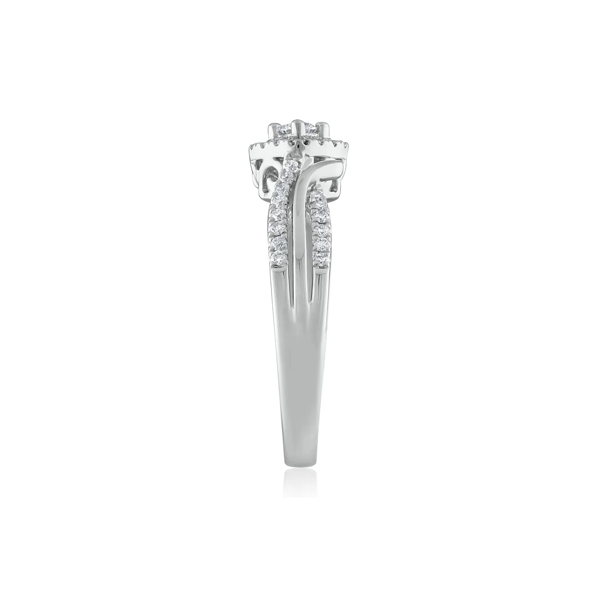 1/3 CT. Tw. Diamond Promise Ring 14K White Gold Round Brilliant Cut Size 8.5 2mm - Image 3