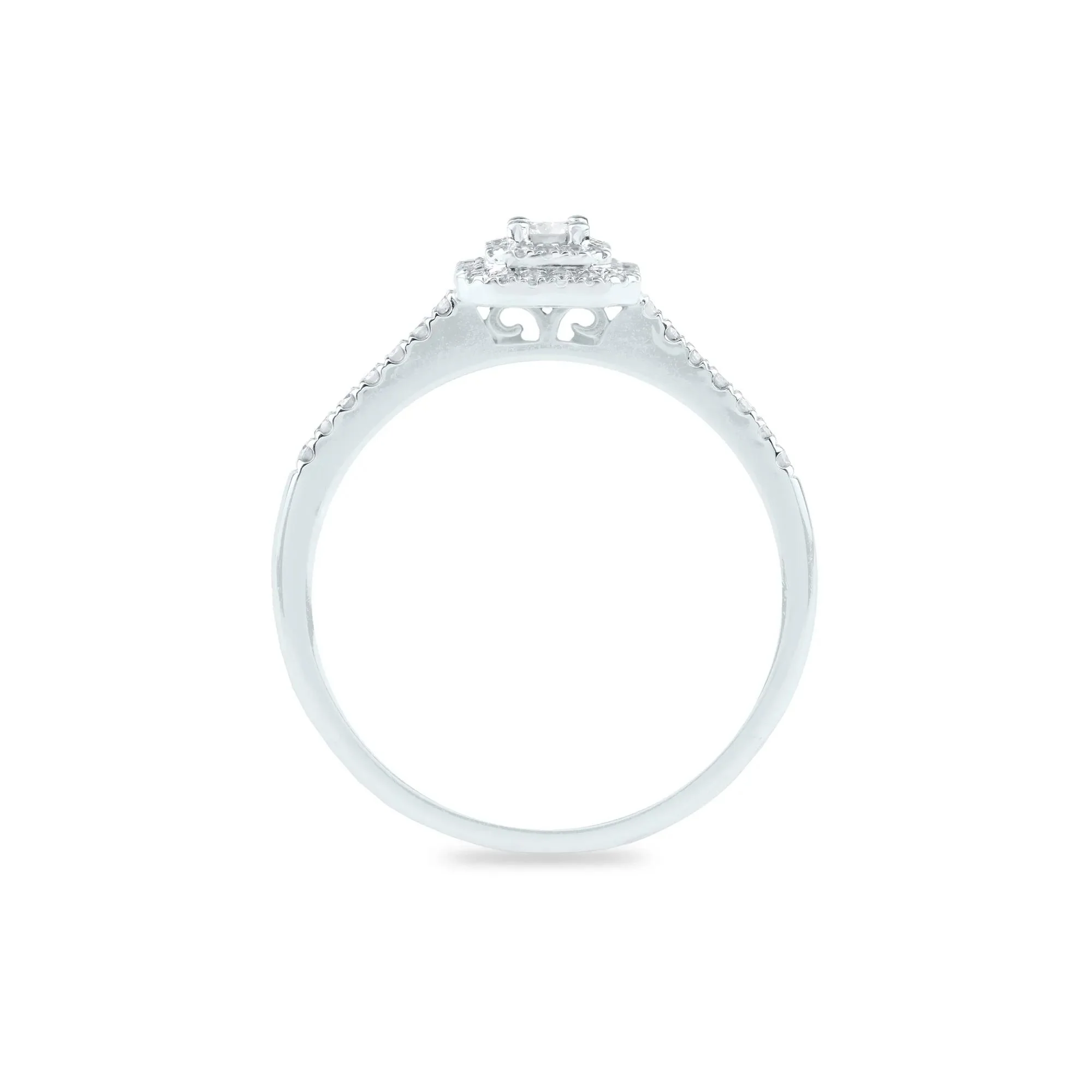 1/4 CT. Tw. Diamond Promise Ring 14K White Gold Round Brilliant Cut Size 6.5 1mm - Image 2
