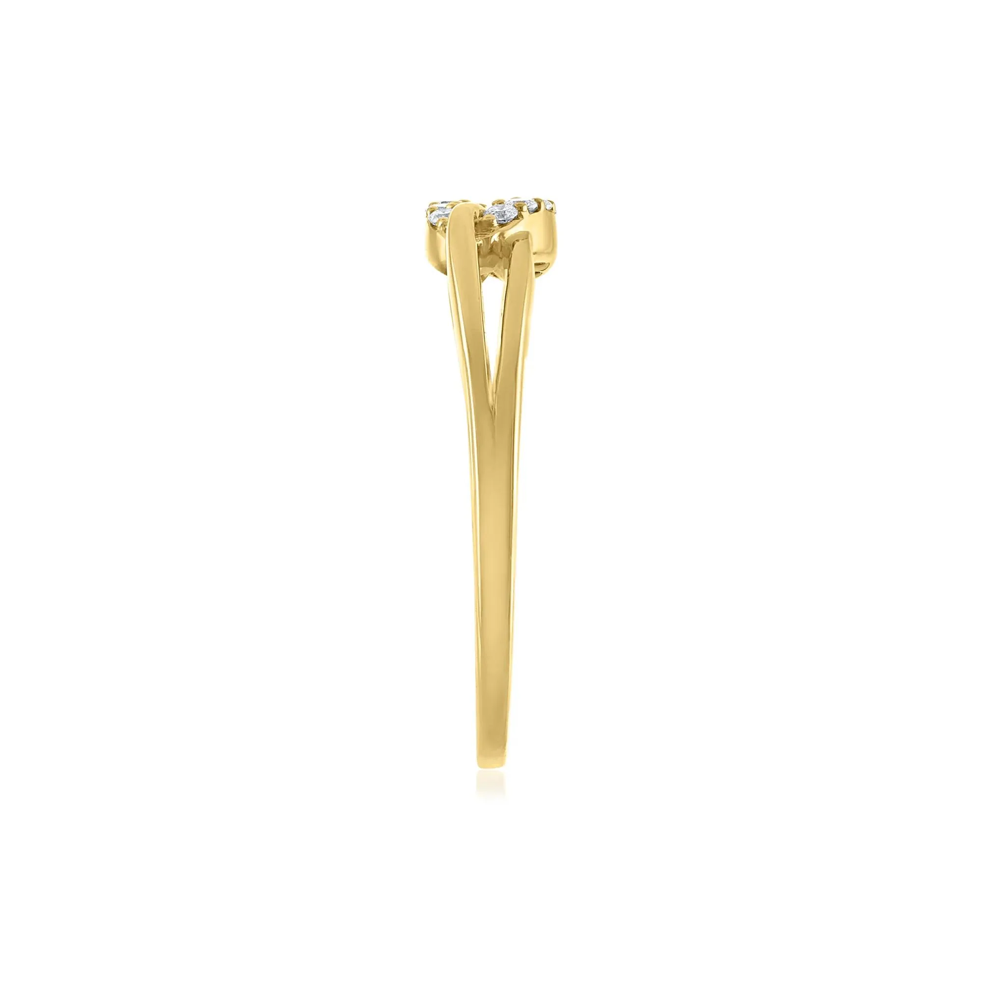 Diamond Accent Ring 14K Yellow Gold Size 5 - Image 3