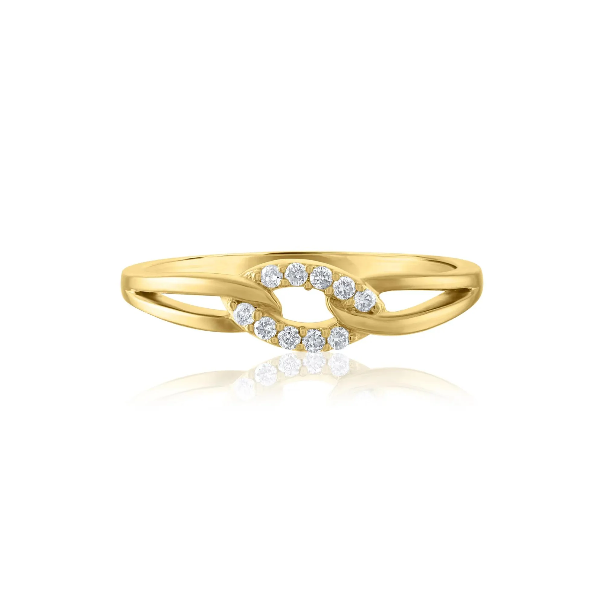 Diamond Accent Ring 14K Yellow Gold Size 6