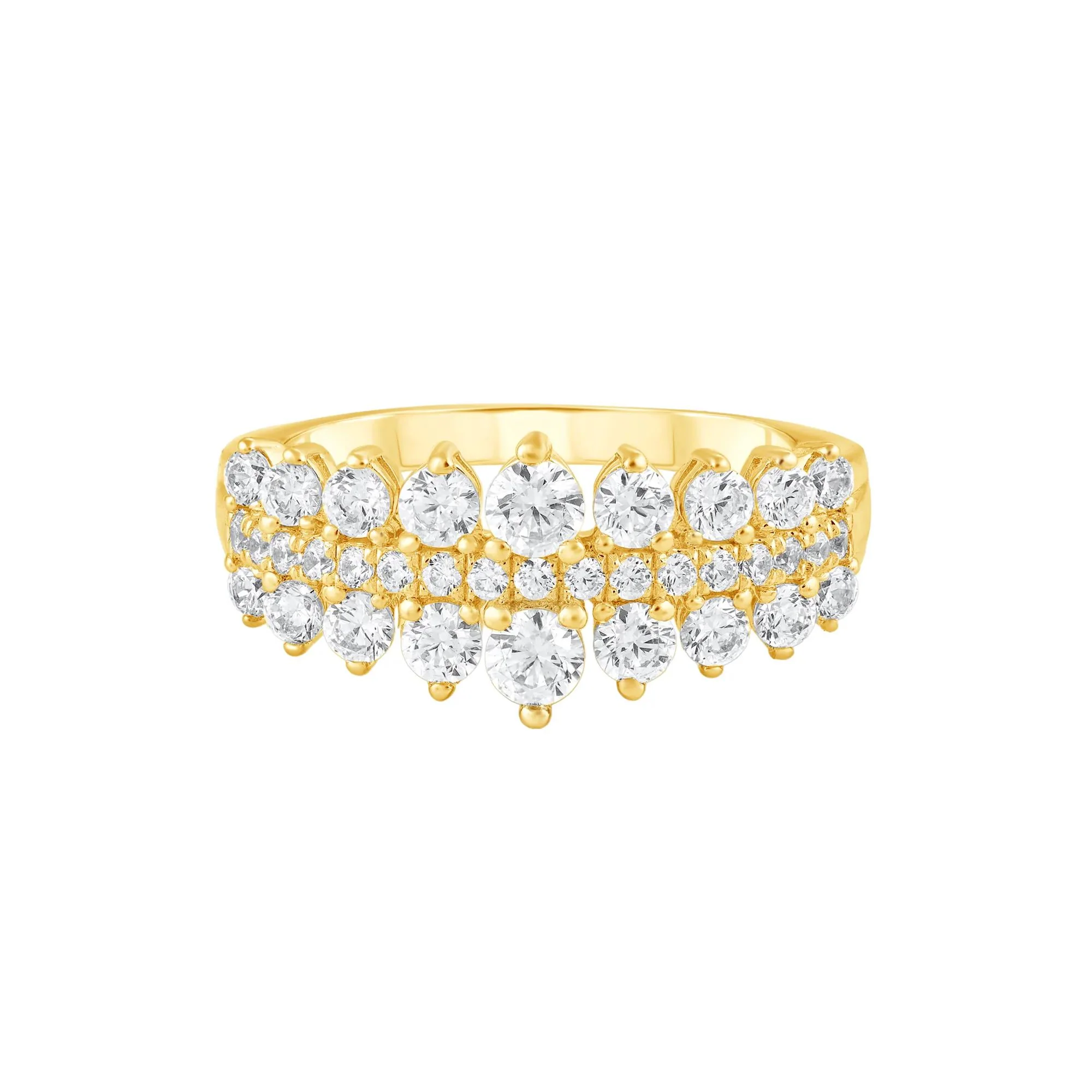 1 CT. Tw. Diamond Band Ring 10K Yellow Gold Round Brilliant Cut Size 7.5