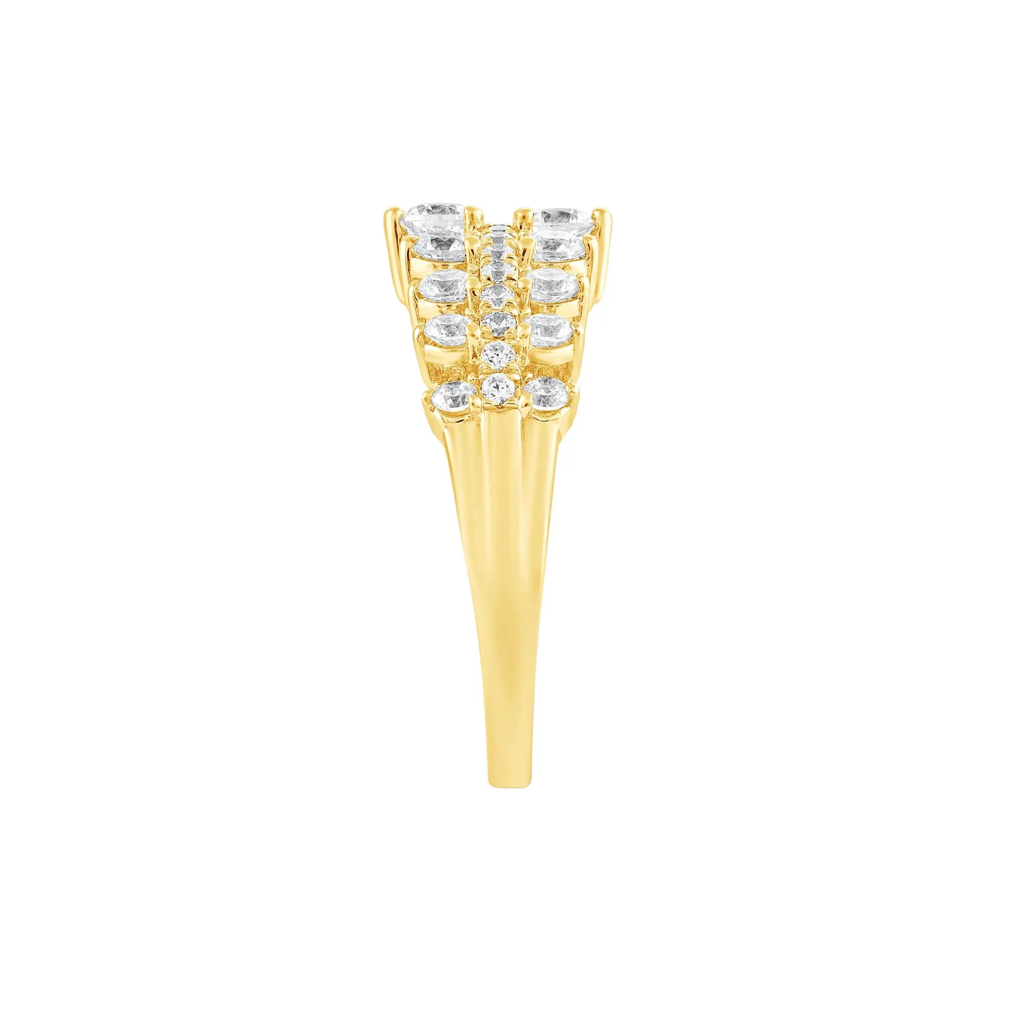 1 CT. Tw. Diamond Band Ring 10K Yellow Gold Round Brilliant Cut Size 8.5 - Image 3