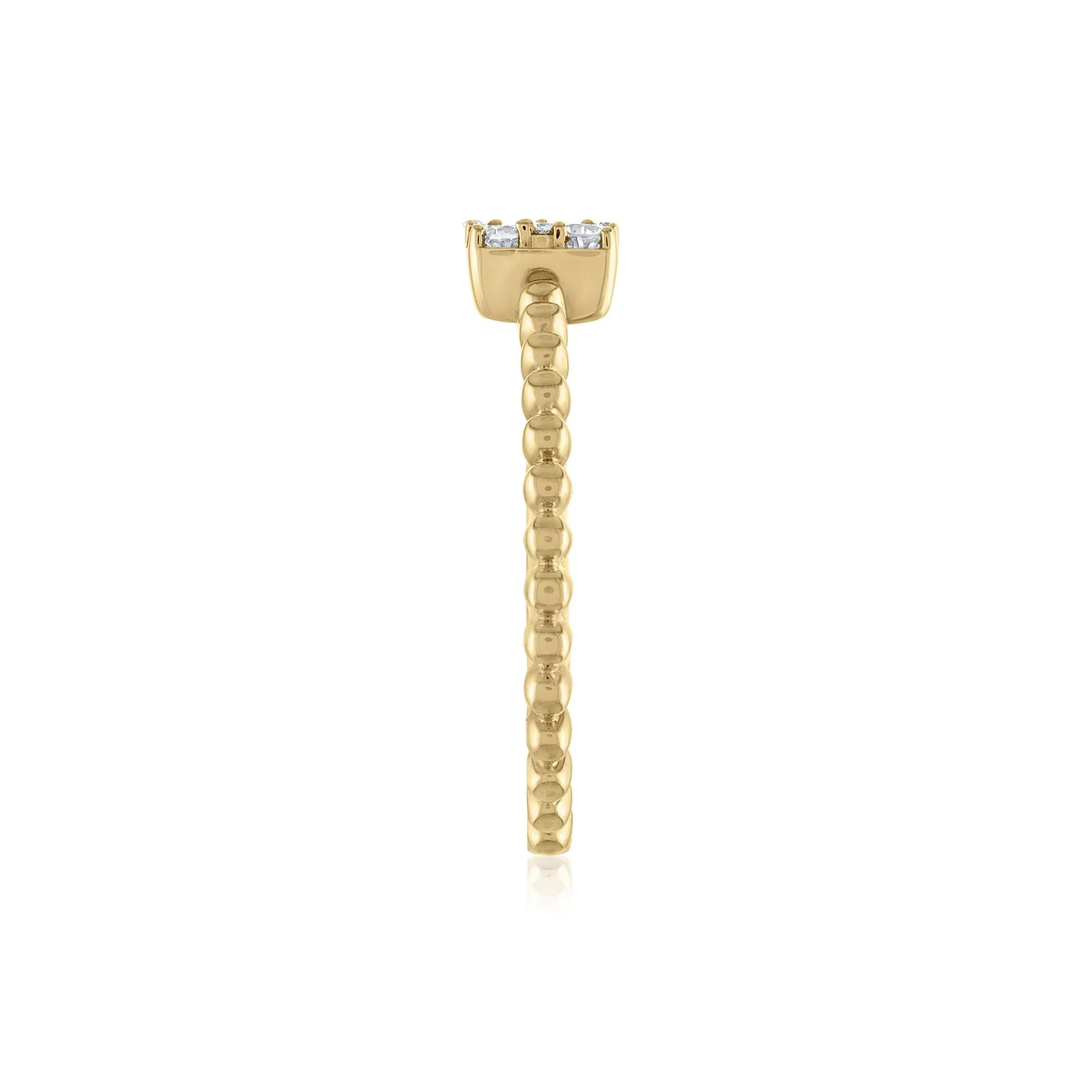 1/4 CT. Tw. Diamond Cluster Ring 10K Yellow Gold Round Brilliant Cut Size 6 2mm - Image 3