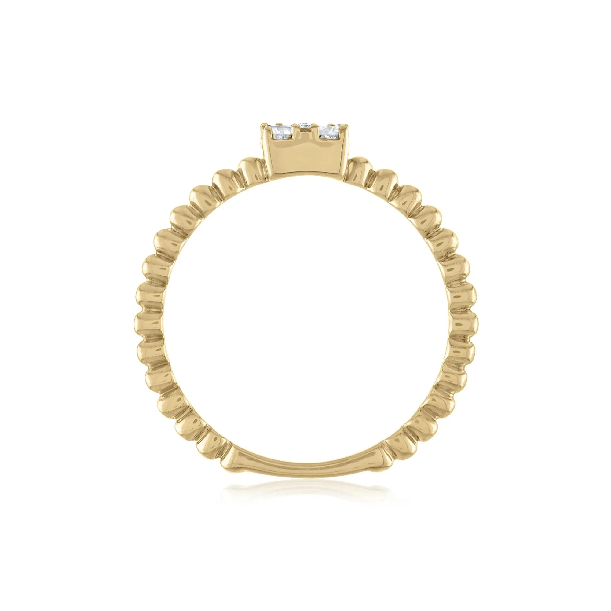 1/4 CT. Tw. Diamond Cluster Ring 10K Yellow Gold Round Brilliant Cut Size 8 2mm - Image 2