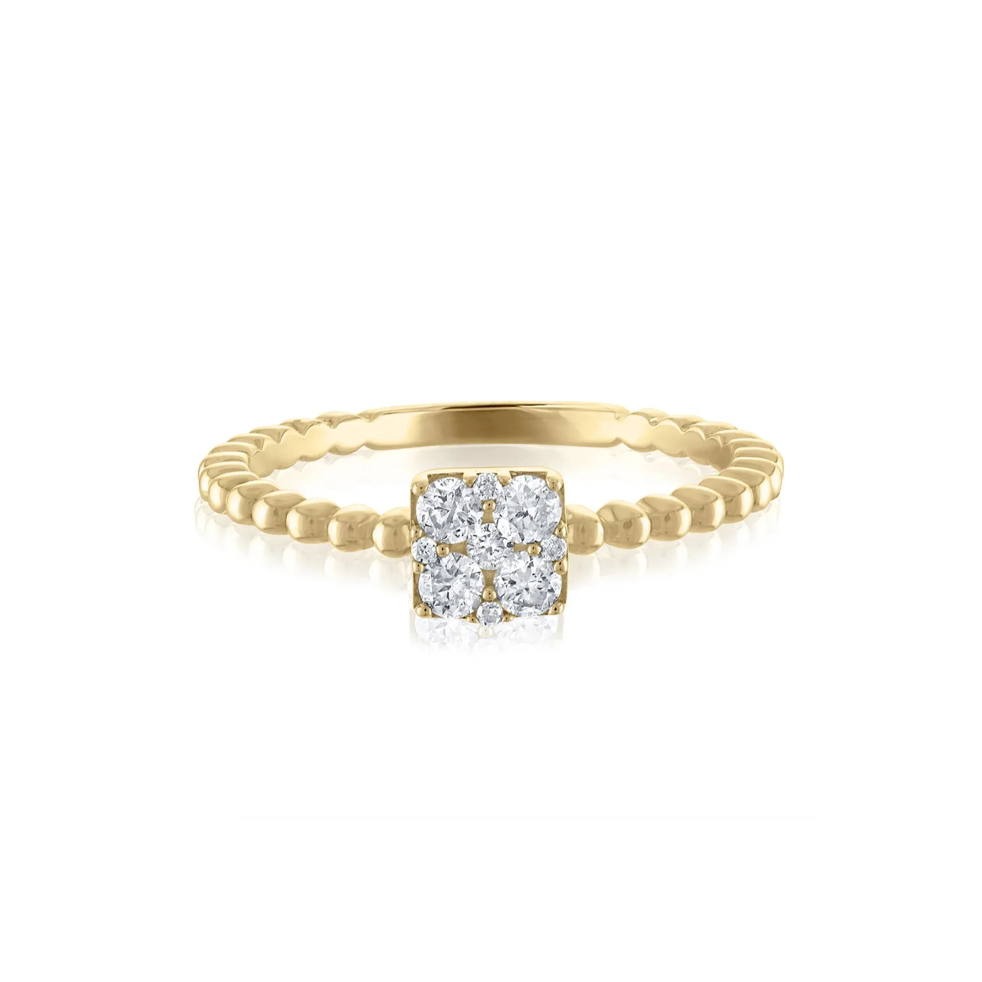 1/4 CT. Tw. Diamond Cluster Ring 10K Yellow Gold Round Brilliant Cut Size 9 2mm