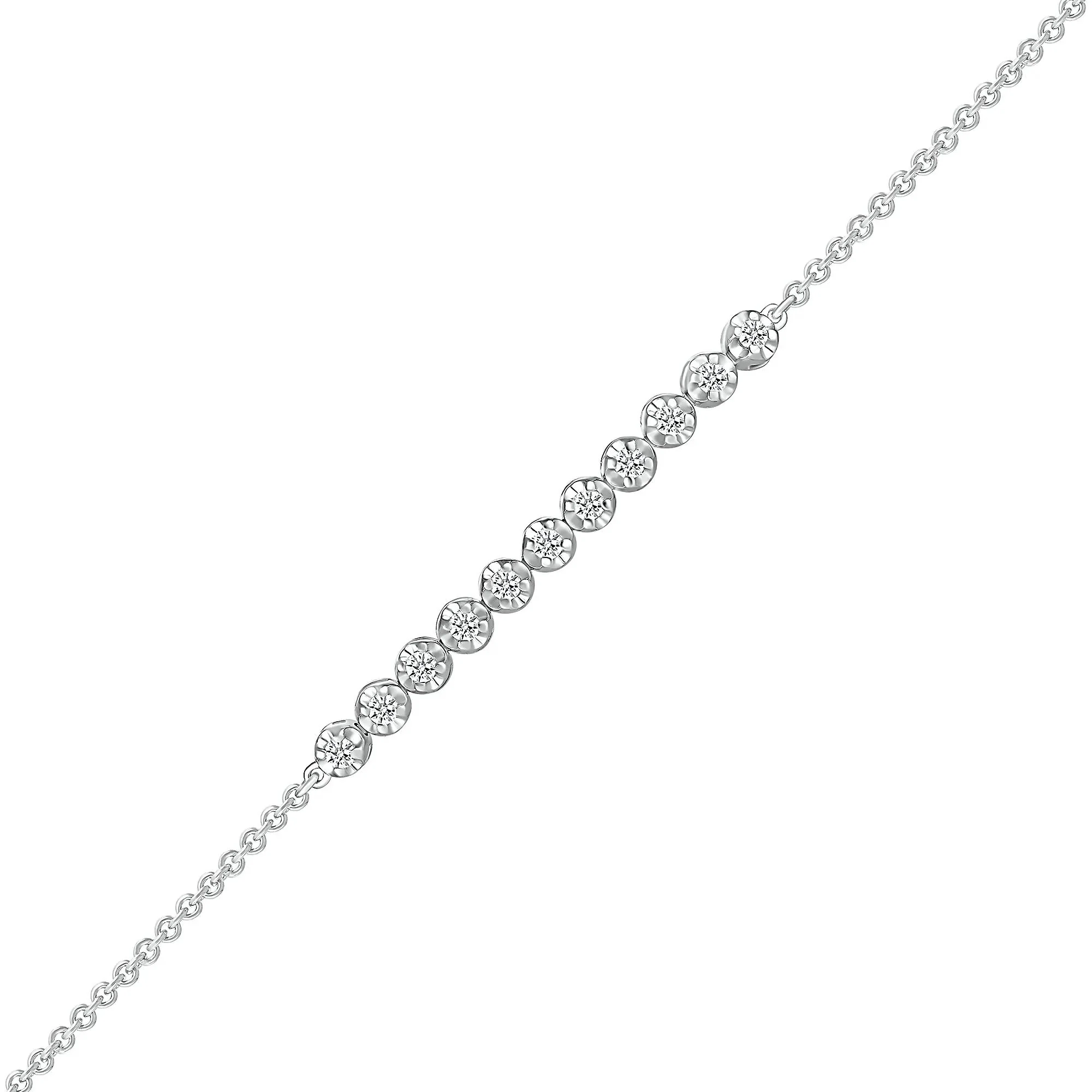 1/4 CT. Tw. Diamond Bracelet 10K White Gold 7.5" Size 3.00mm