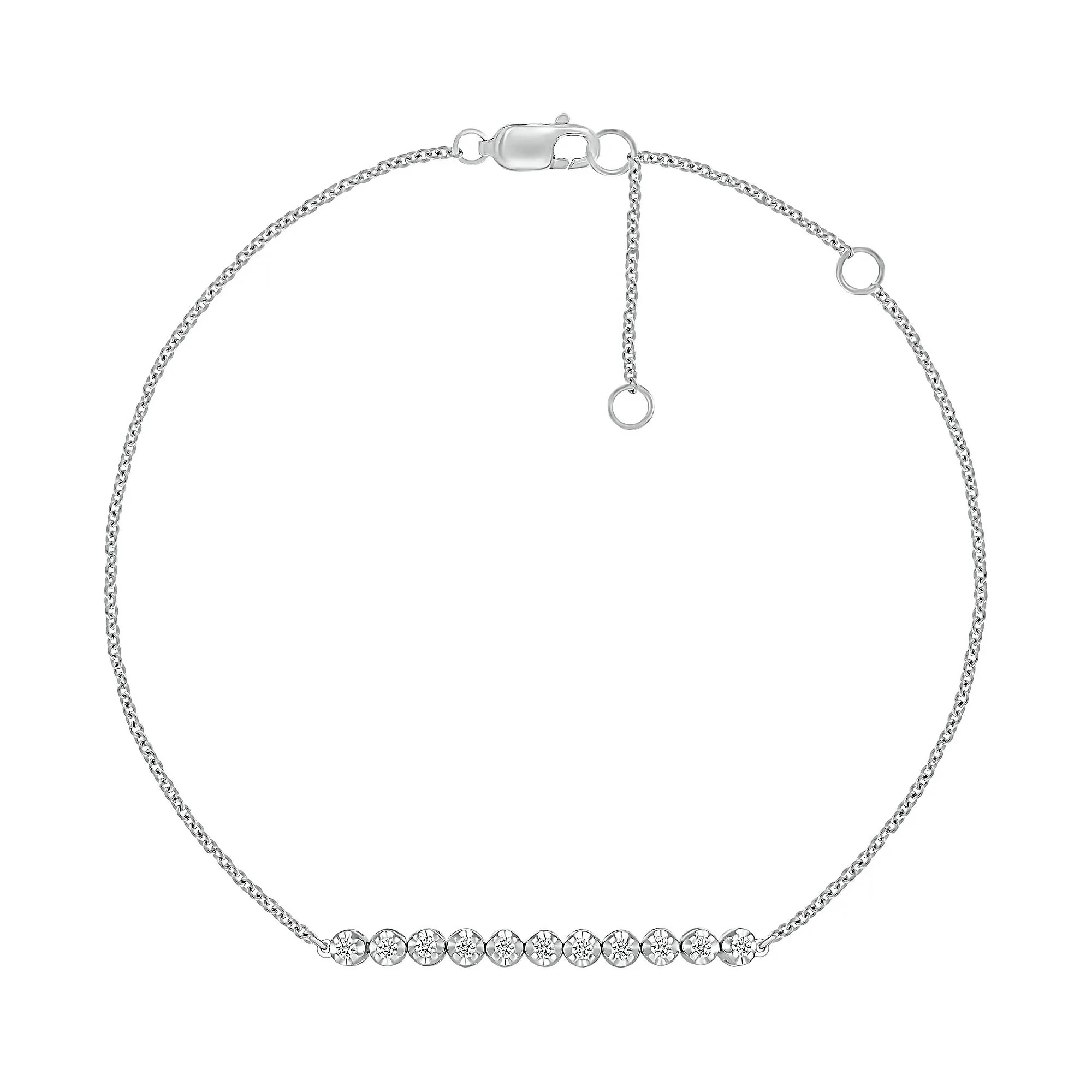 1/4 CT. Tw. Diamond Bracelet 10K White Gold 7.5" Size 3.00mm - Image 2