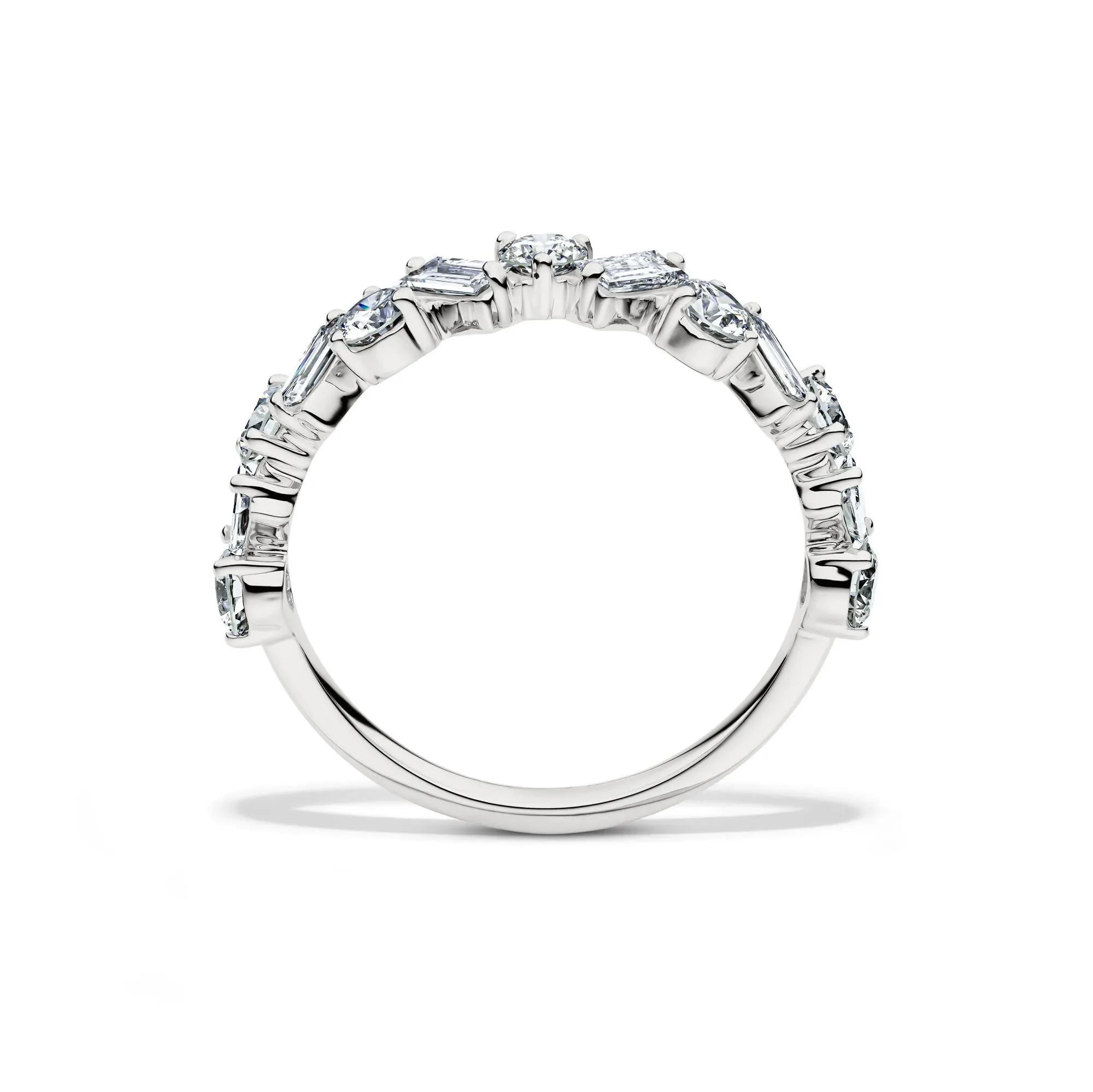 1 CT. Tw. Lab Grown Diamond Ring 14K White Gold Size 6 2mm - Image 2