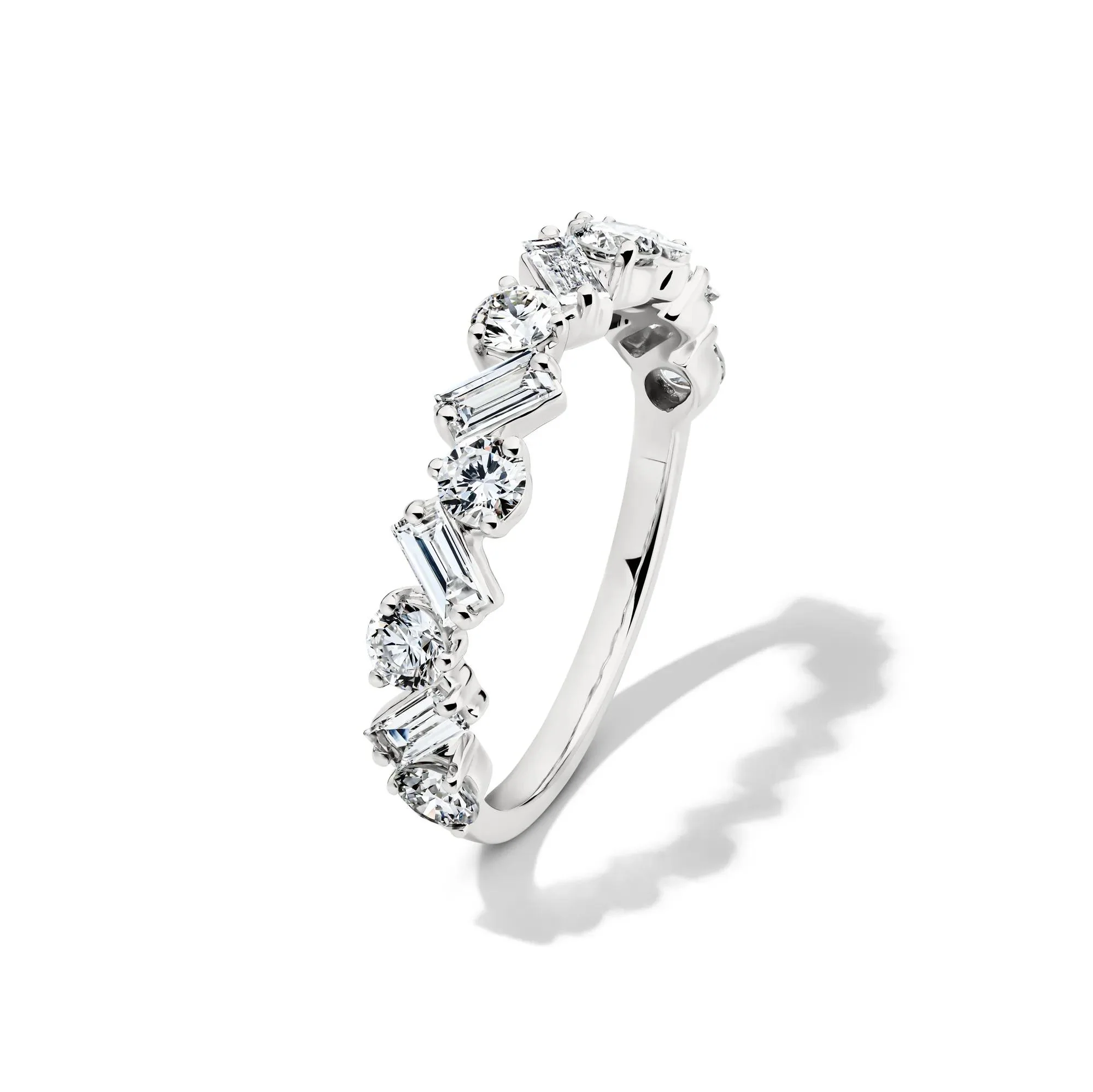 1 CT. Tw. Lab Grown Diamond Ring 14K White Gold Size 6 2mm - Image 4