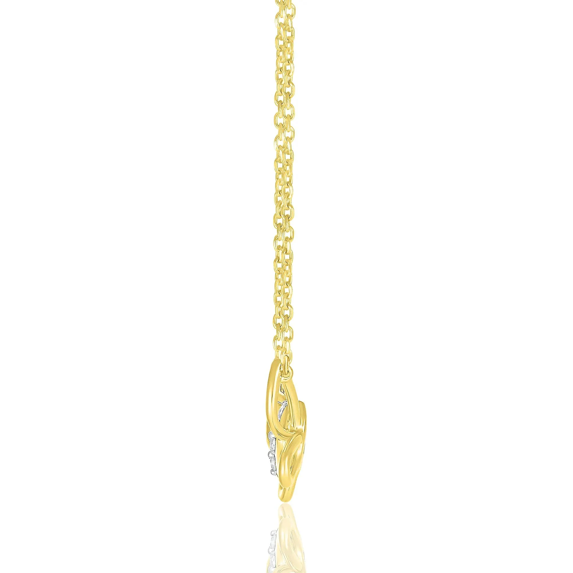 Diamond Accent Butterfly Necklace 10K Yellow Gold Size 17.5" - Image 2