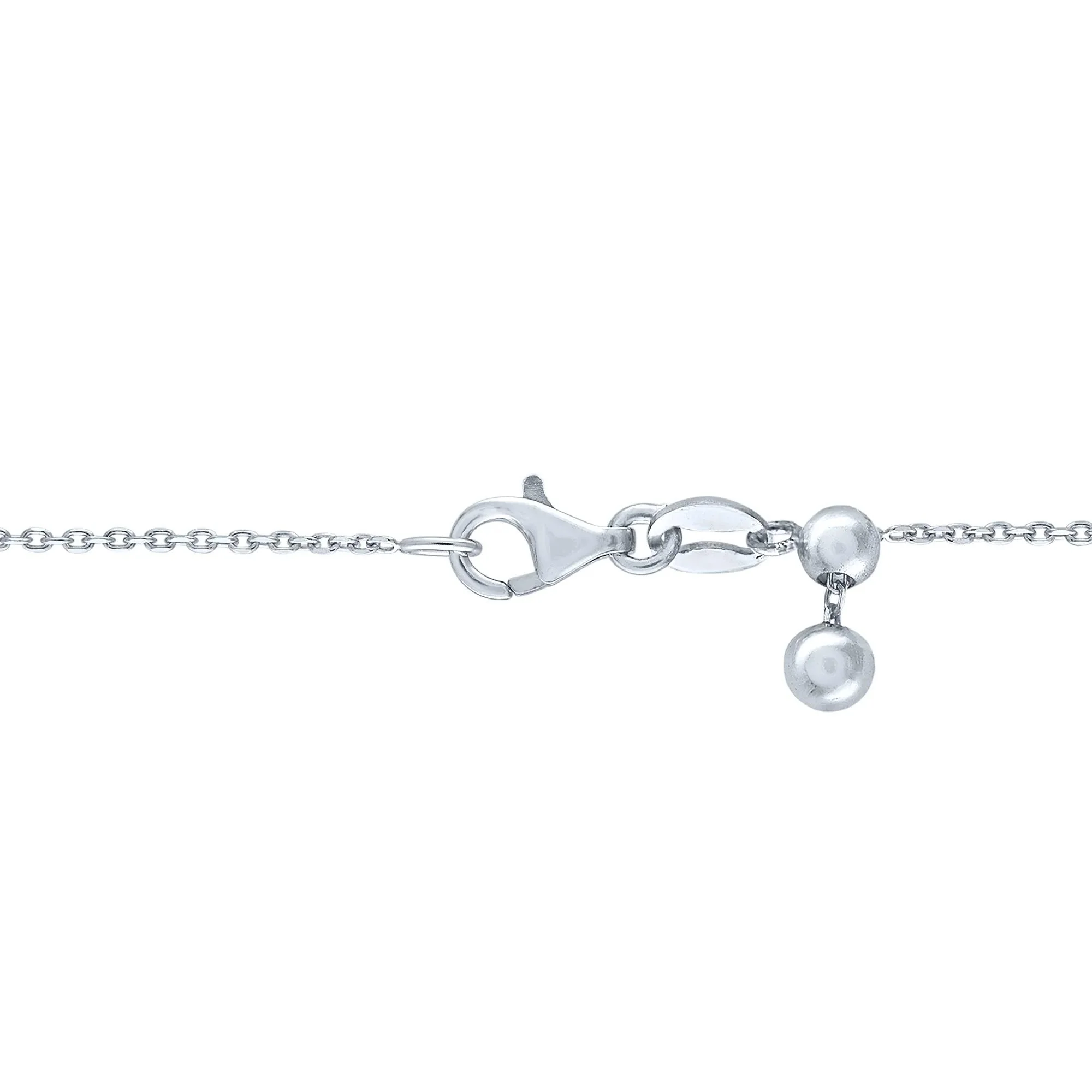 Diamon Accent Paperclip Connection Pendant Necklace .925 Sterling Silver White Size 18" - Image 3