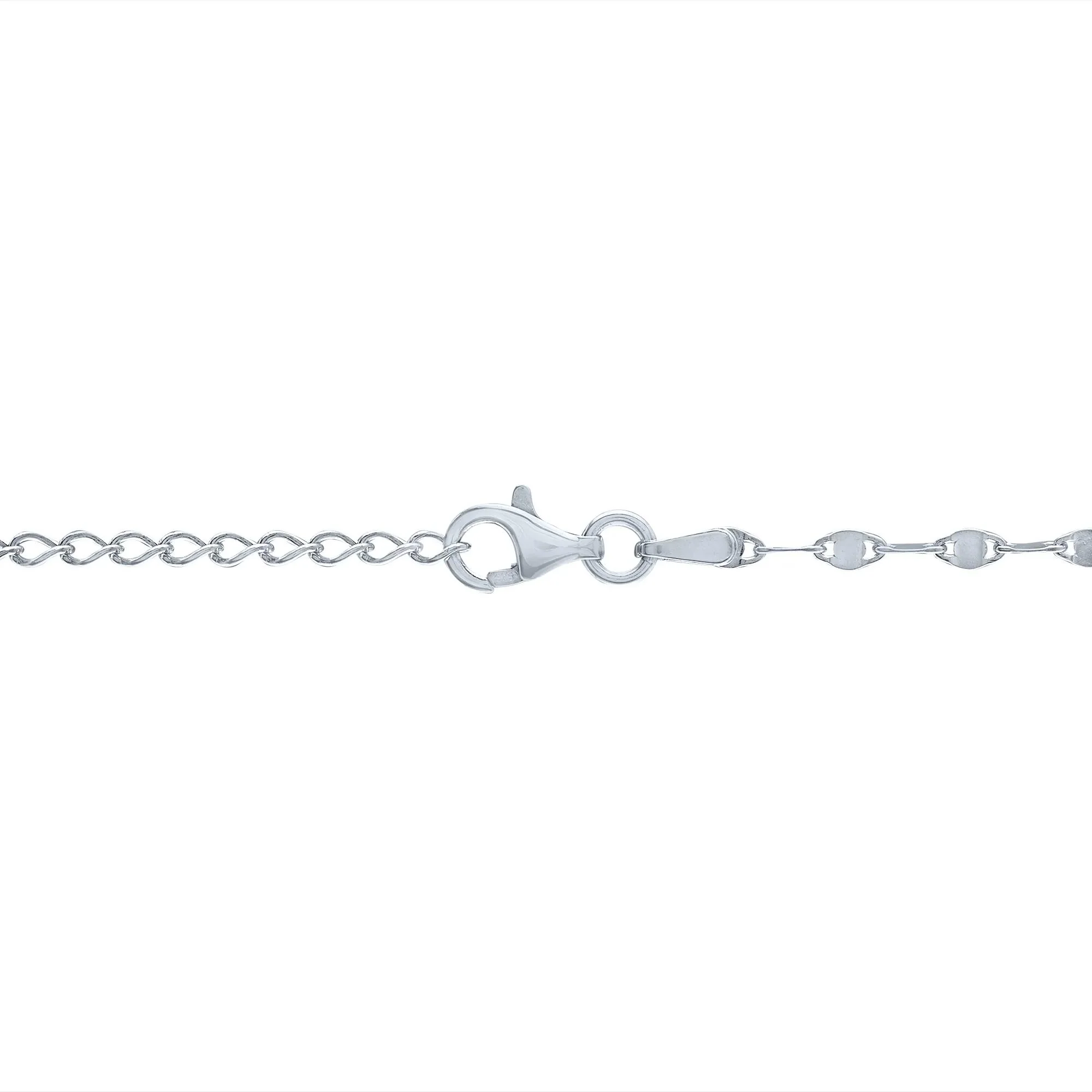 1/10 CT. Tw. Diamond Mirror Chain Lariat Necklace .925 Sterling Silver White Size 18" - Image 3