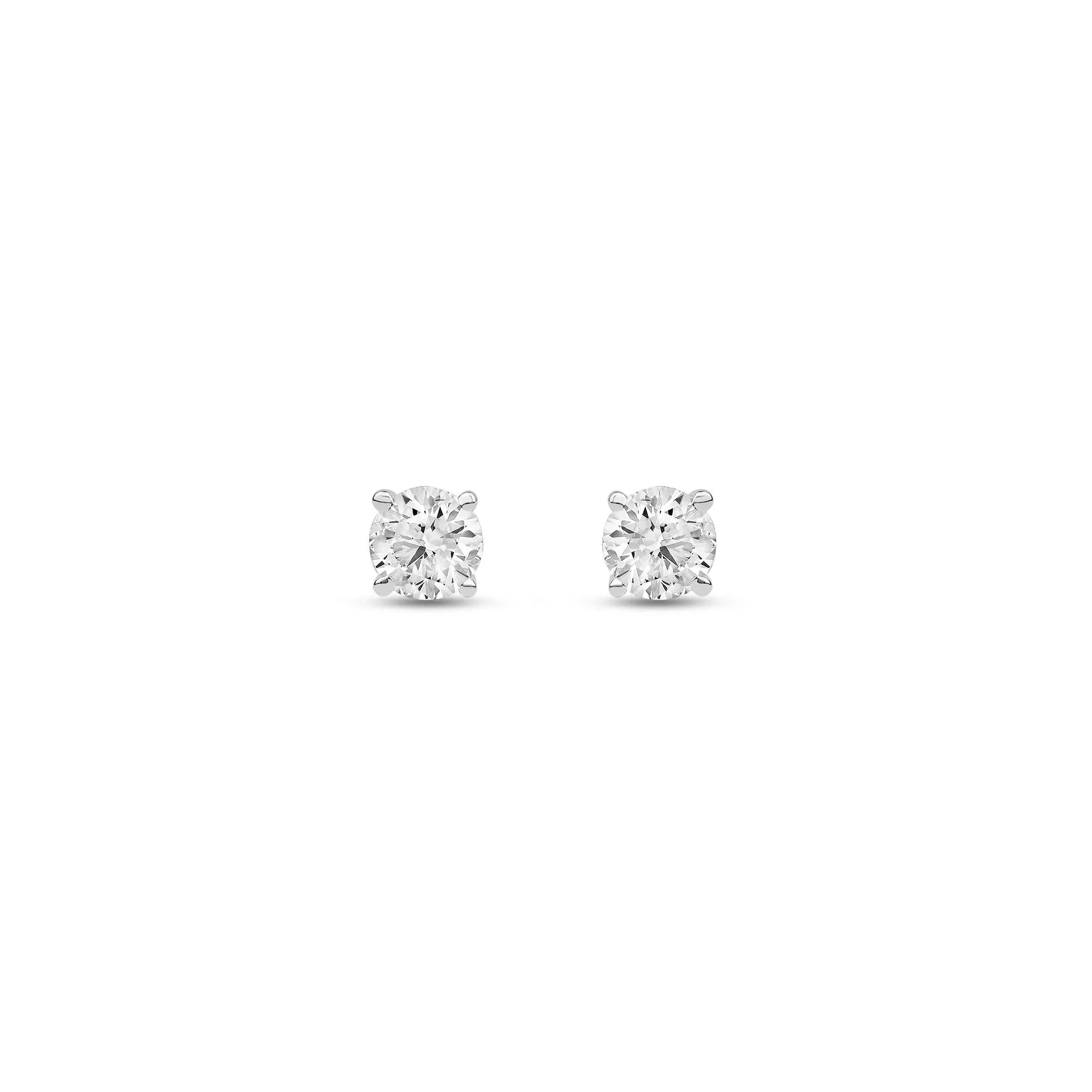 1/4 CT. Tw. Lab Grown Diamond Round Solitaire Stud Earrings 14K White Gold Size 3.50mm - Image 2