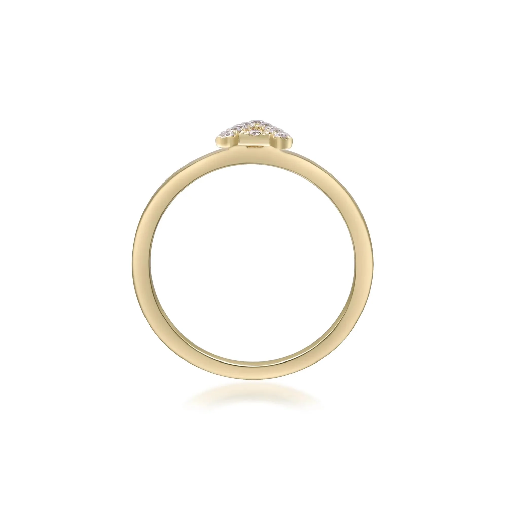 Diamond Accent "a" Initial Ring 10K Yellow Gold Round Brilliant Cut Size 5 2mm - Image 2