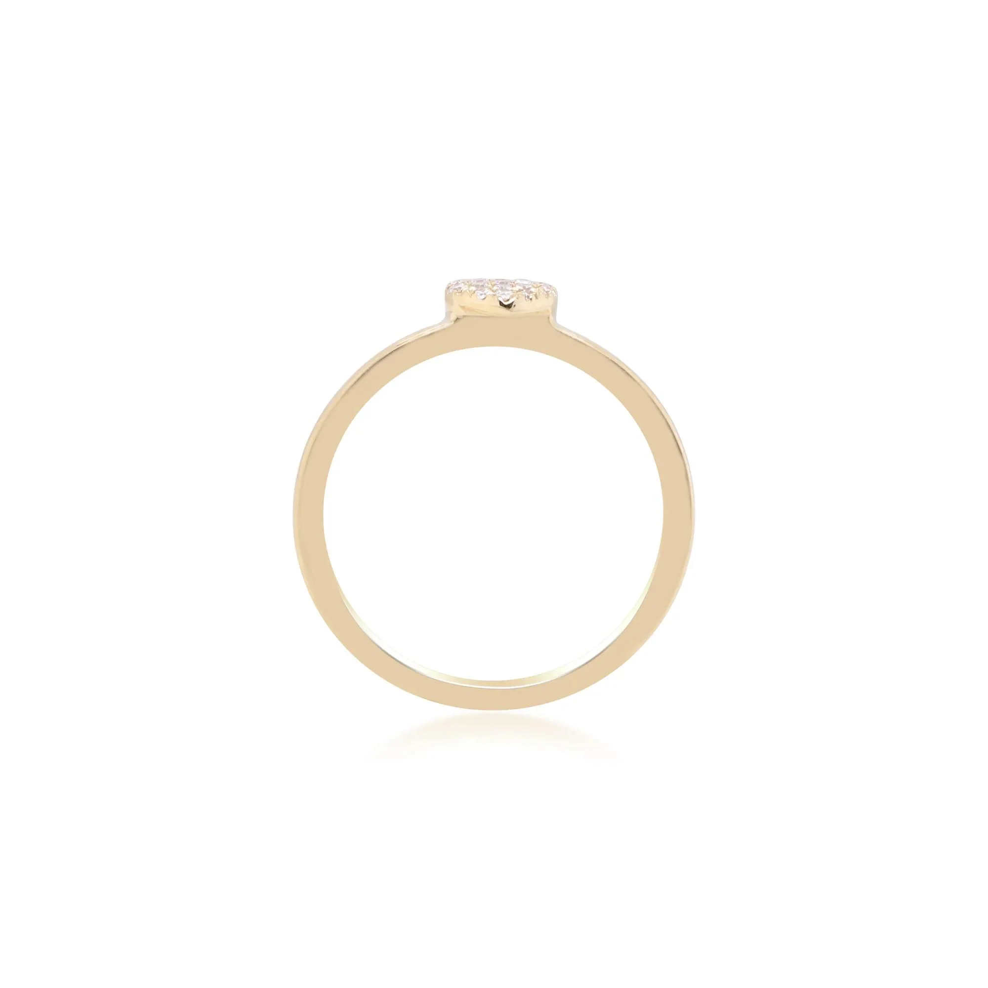 Diamond Accent Heart Ring 10K Yellow Gold Round Brilliant Cut Size 6 2mm - Image 2