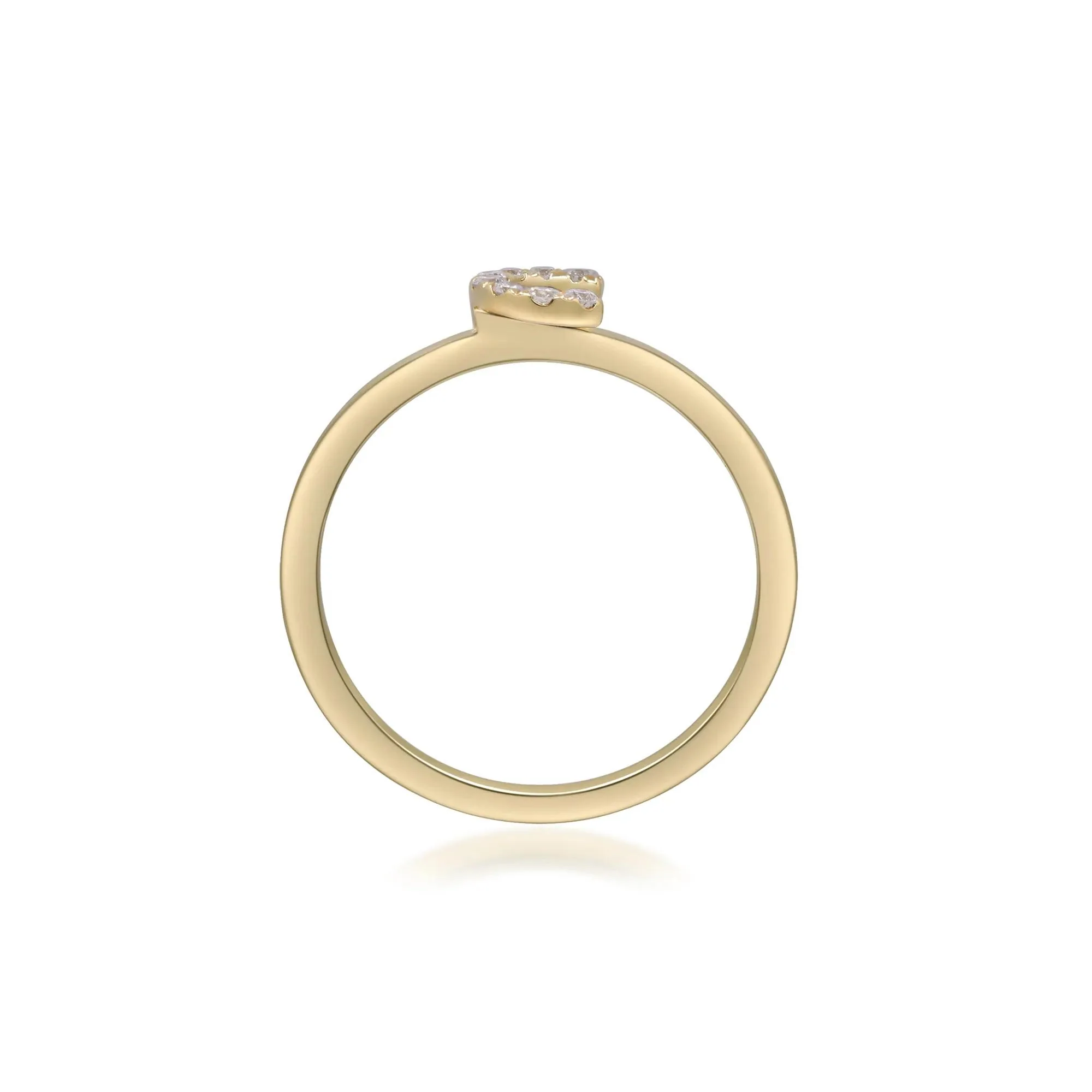 Diamond Accent "c" Initial Ring 10K Yellow Gold Round Brilliant Cut Size 5 2mm - Image 2