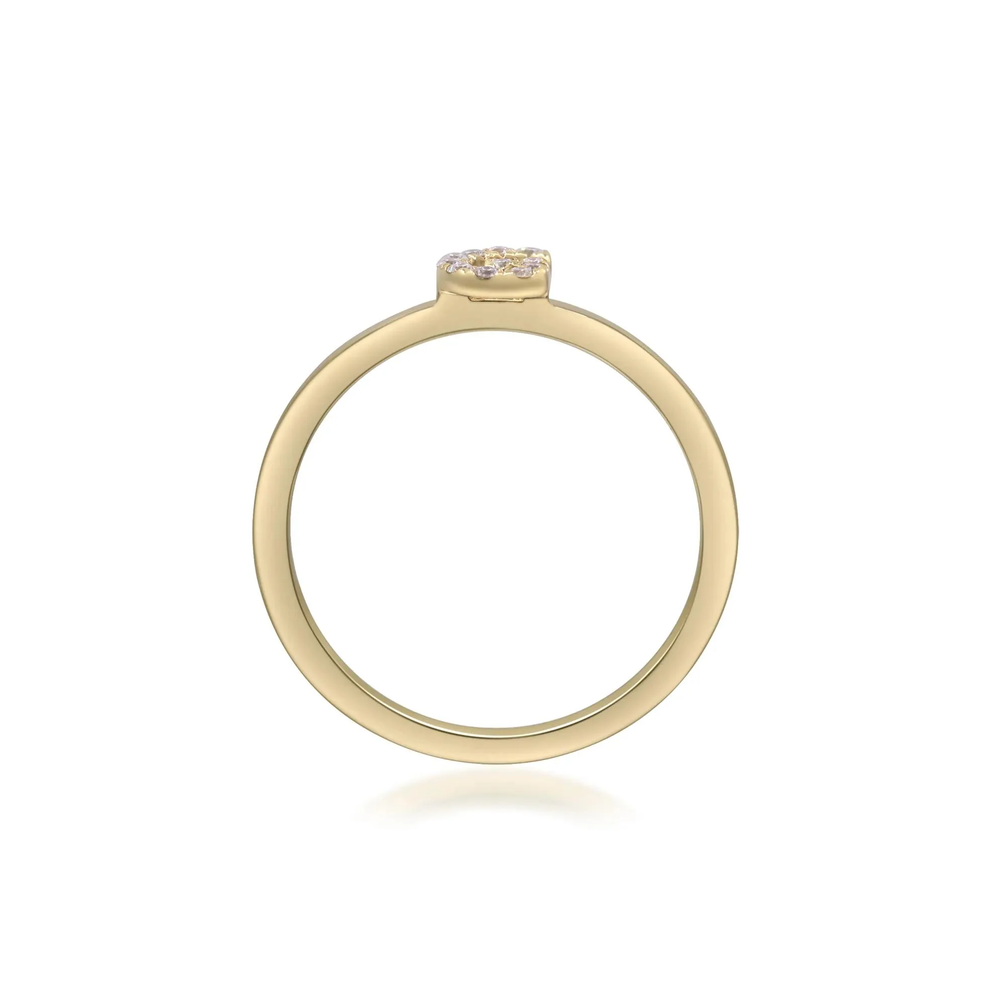 Diamond Accent "g" Initial Ring 10K Yellow Gold Round Brilliant Cut Size 5 2mm - Image 2