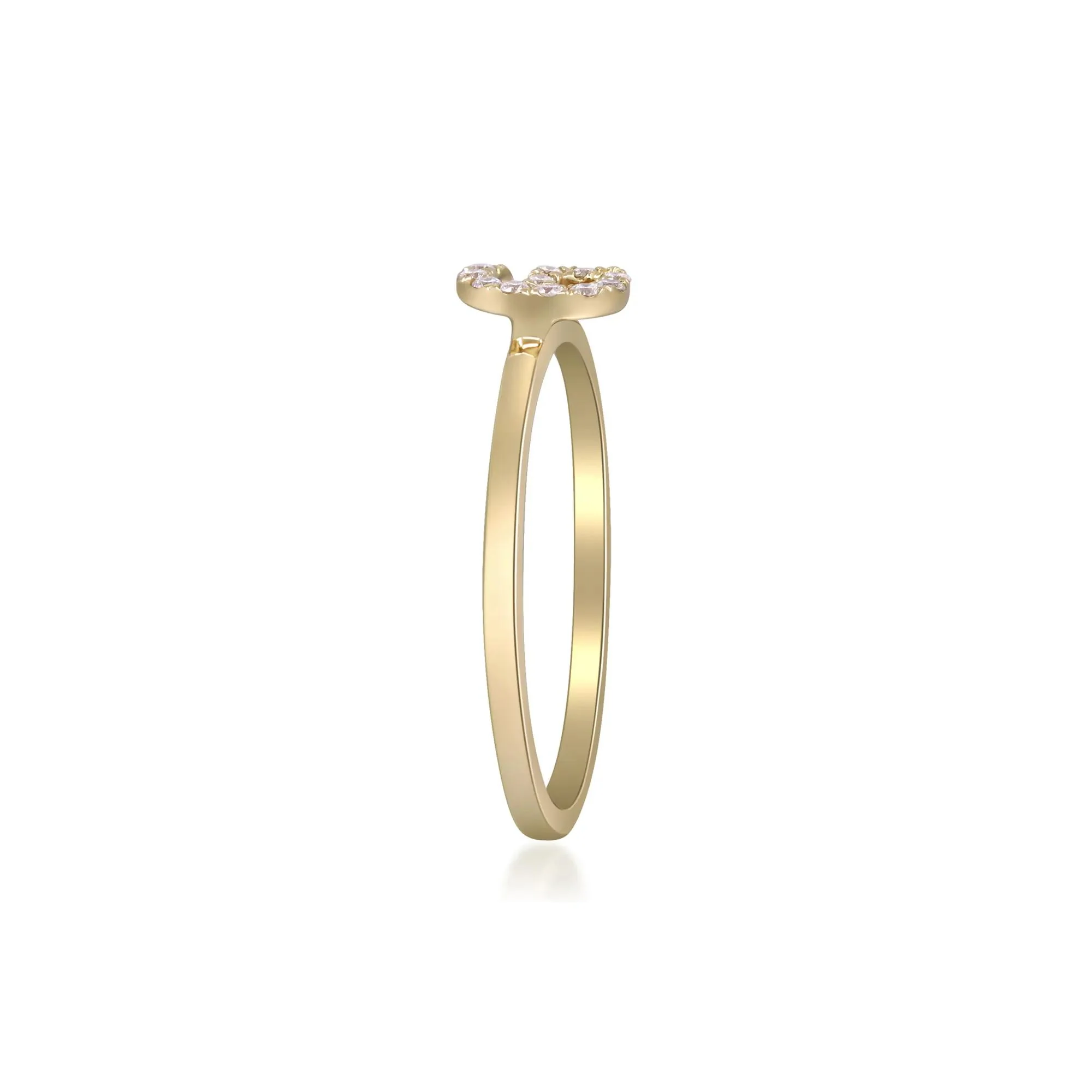 Diamond Accent "g" Initial Ring 10K Yellow Gold Round Brilliant Cut Size 5 2mm - Image 3