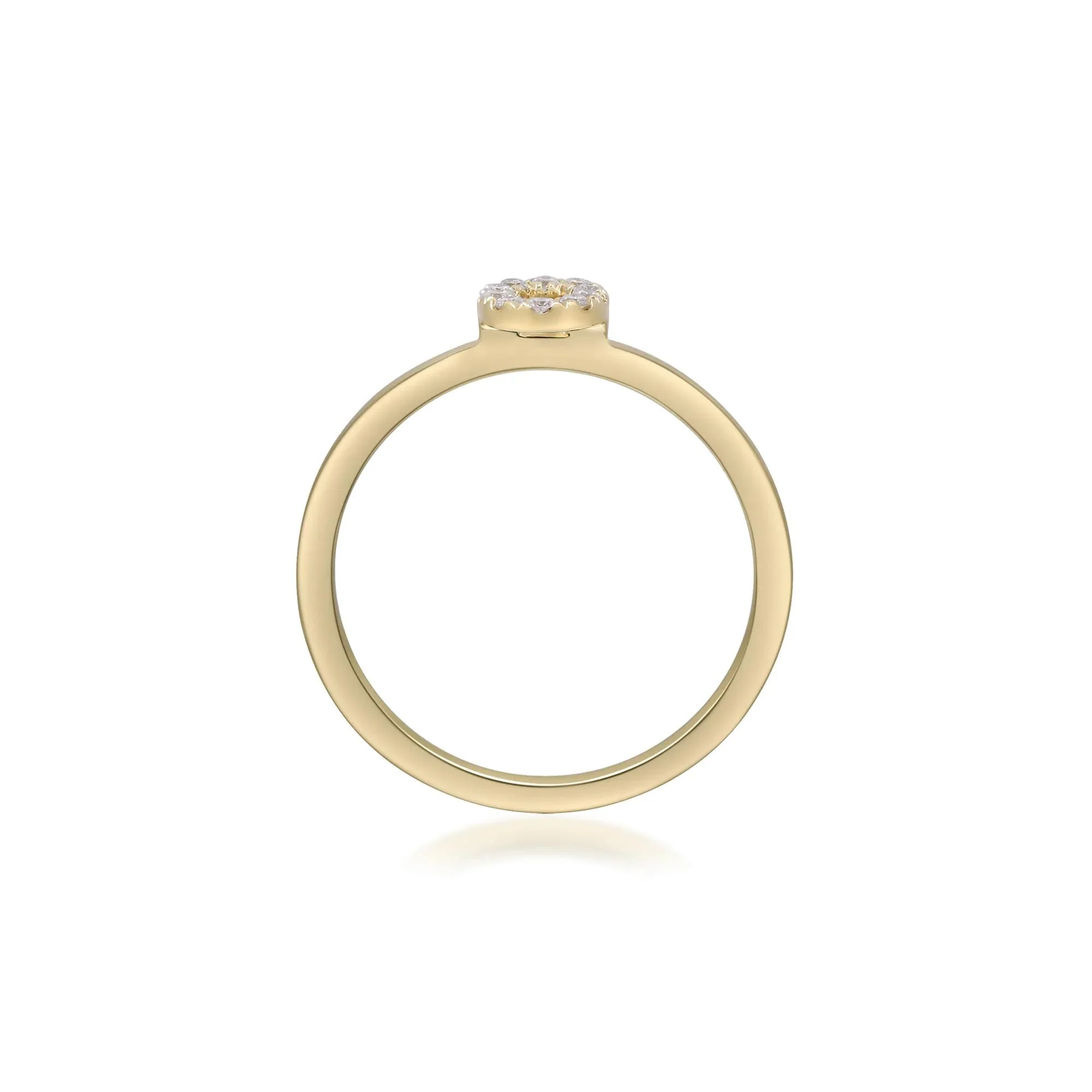 Diamond Accent "o" Initial Ring 10K Yellow Gold Round Brilliant Cut Size 5 2mm - Image 2