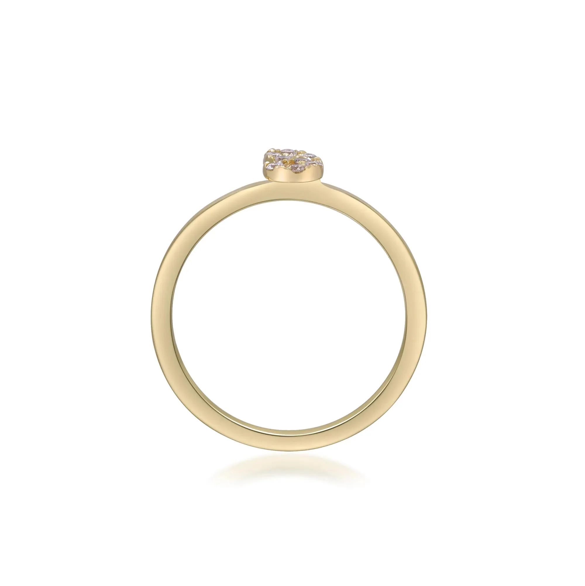 Diamond Accent "s" Initial Ring 10K Yellow Gold Round Brilliant Cut Size 9 2mm - Image 2