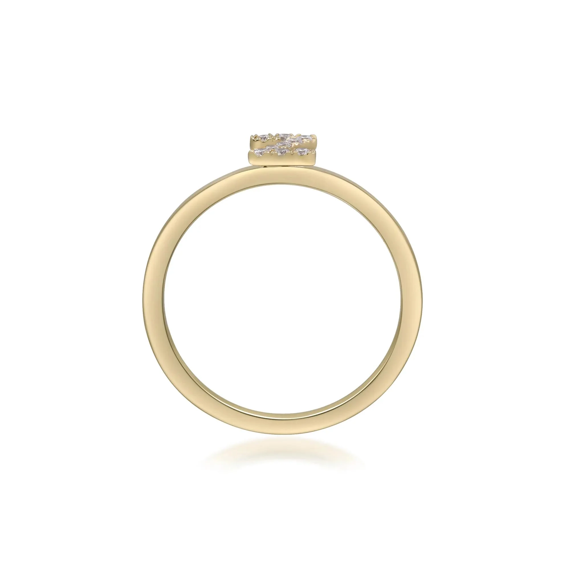 Diamond Accent "z" Initial Ring 10K Yellow Gold Round Brilliant Cut Size 9 2mm - Image 2