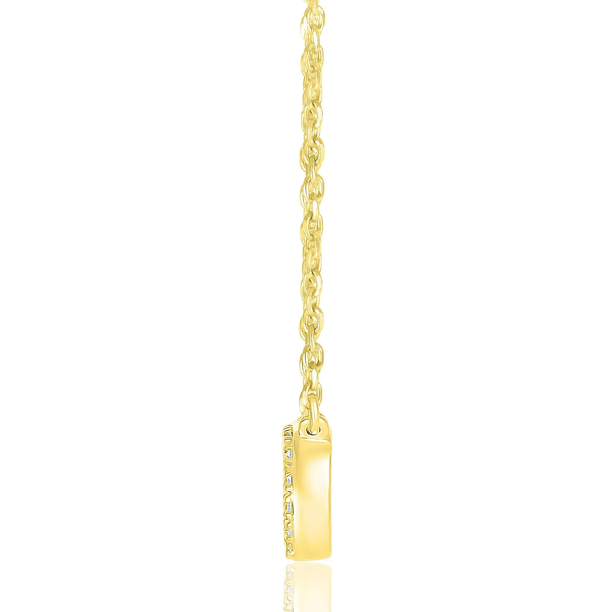 1/10 CT. Tw. Diamond Xo Frontal Necklace 10K Yellow Gold Size 17.5" - Image 2