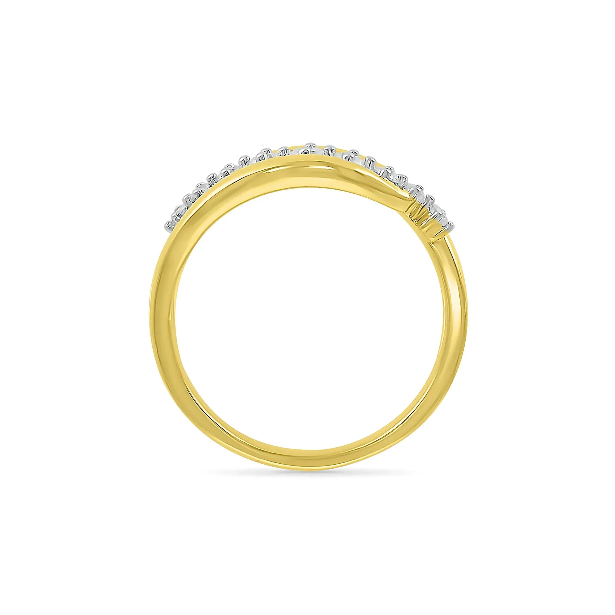 1/4 CT. Tw. Diamond Slant Ring 10K Yellow Gold Size 5.5 - Image 2
