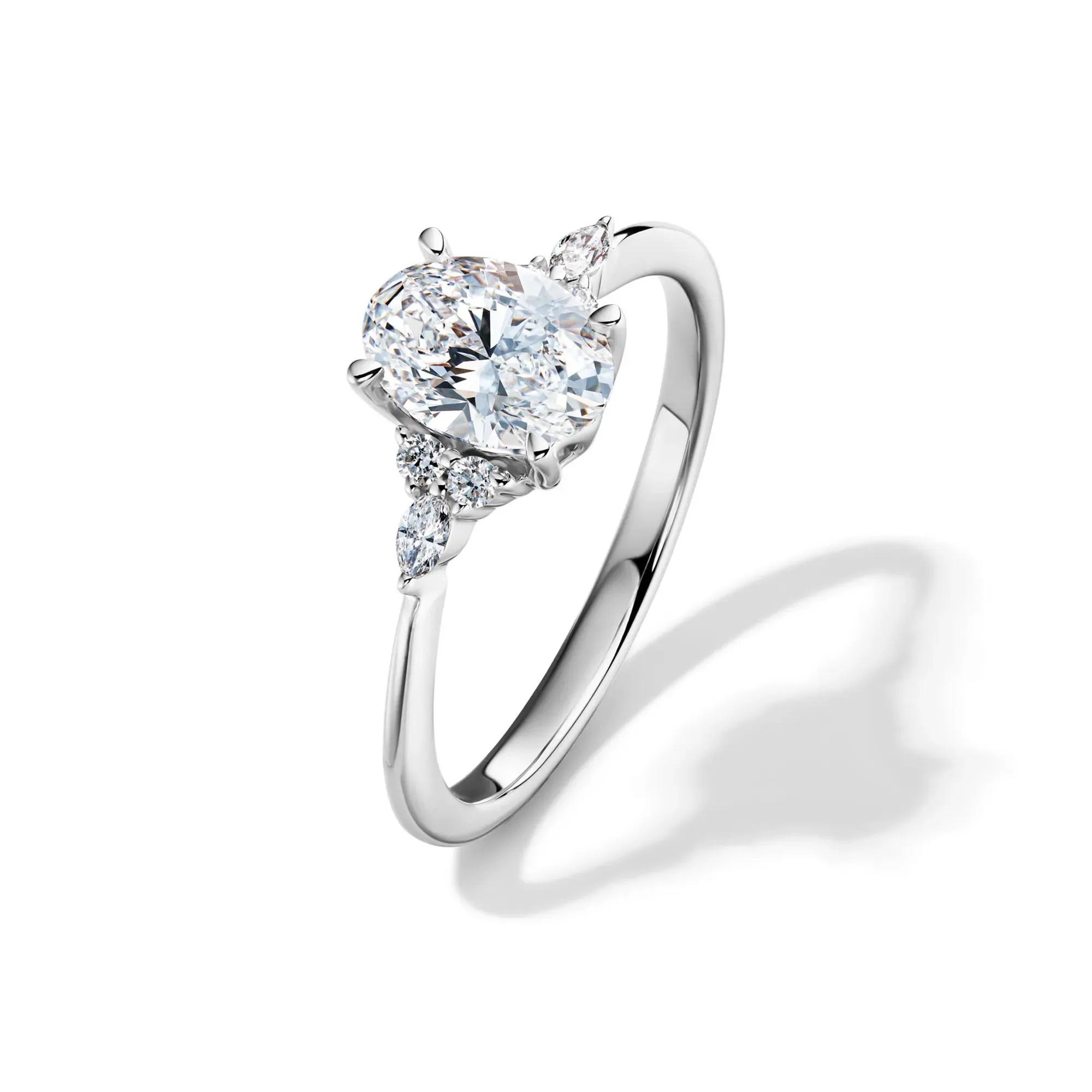 1 CT. Tw. Lab Grown Diamond Oval Engagement Ring 14K White Gold Size 6 1mm - Image 4