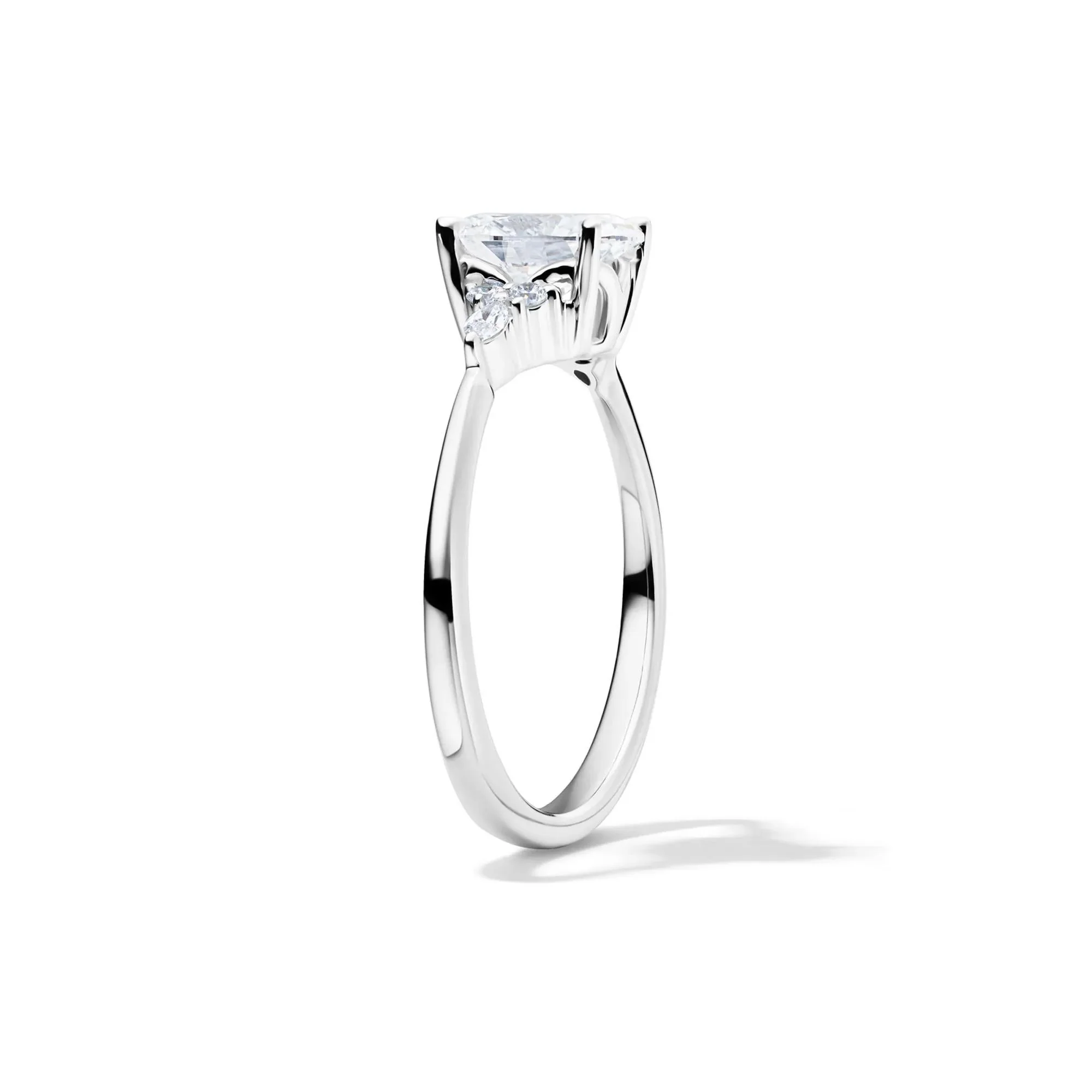 1 CT. Tw. Lab Grown Diamond Oval Engagement Ring 14K White Gold Size 6.5 1mm - Image 3