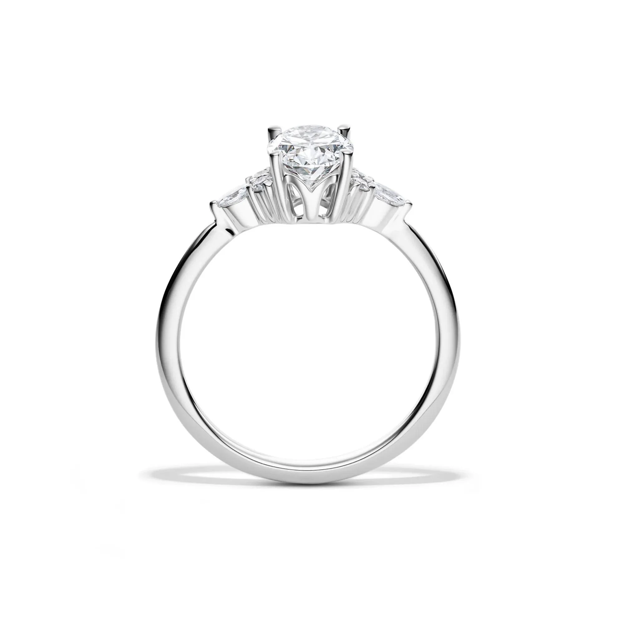 1 CT. Tw. Lab Grown Diamond Oval Engagement Ring 14K White Gold Size 8.5 1mm - Image 2